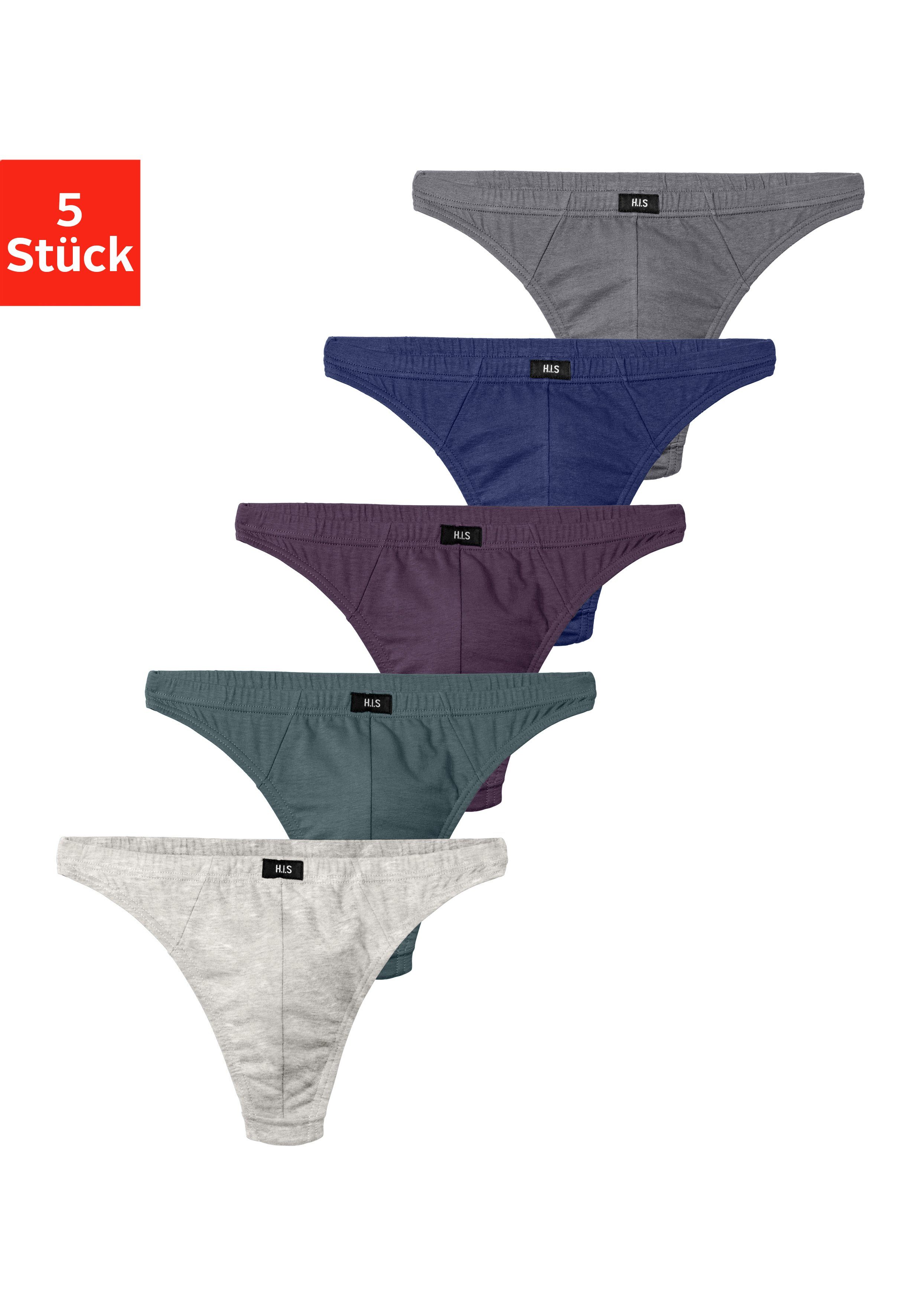 H.I.S String Herren Unterhose (Packung, 5-St) in Baumwollstretch-Qualität