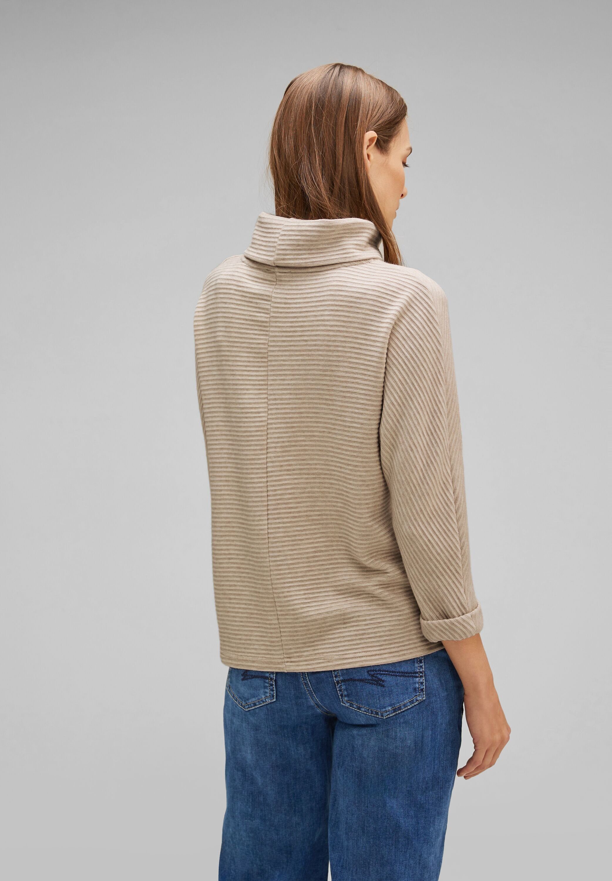 STREET ONE 3/4-Arm-Shirt Shirt LTD QR structure scarf collar Streifen-Struk günstig online kaufen