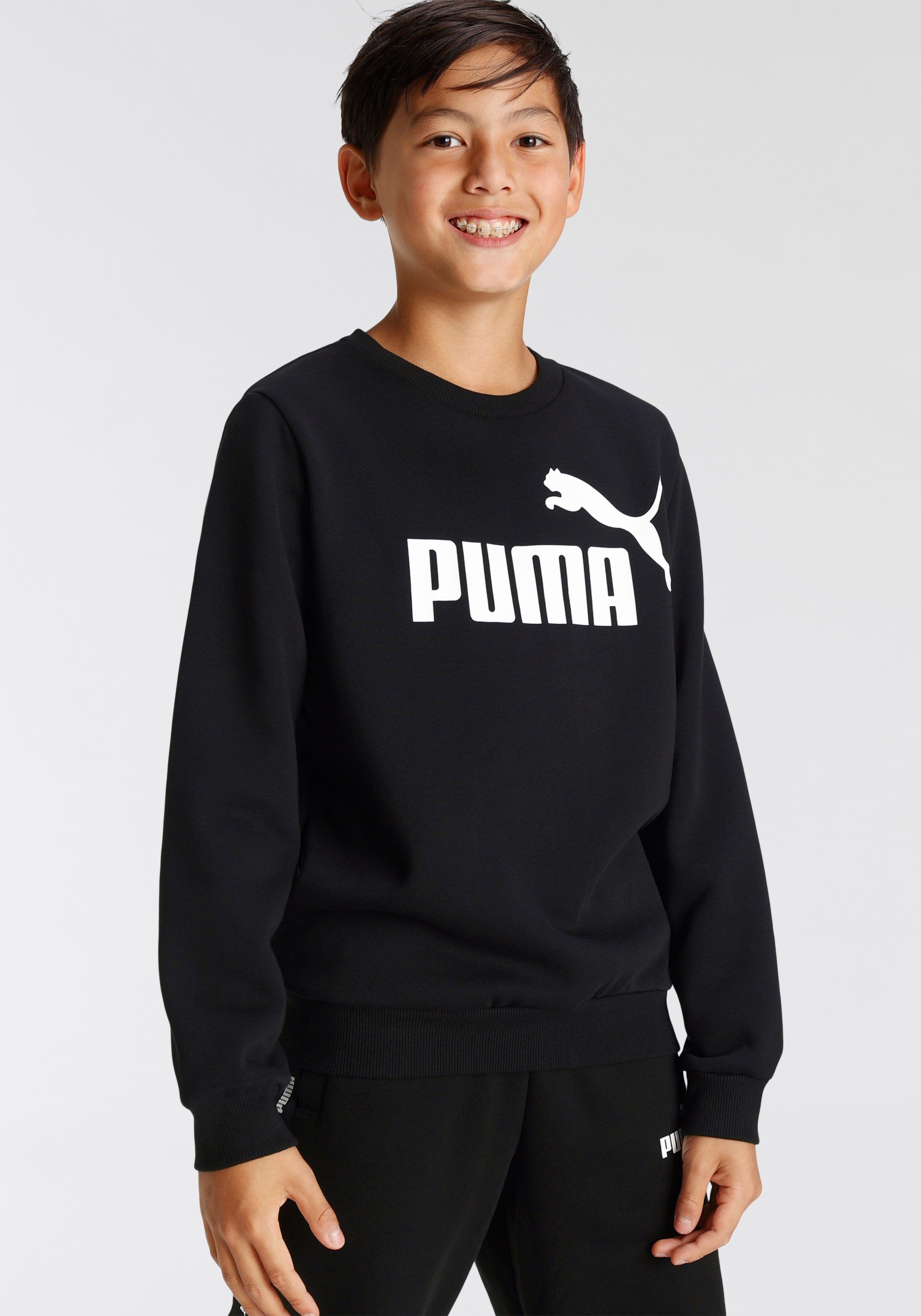 Puma CREW ESS B Kapuzensweatshirt LOGO Black FL PUMA BIG