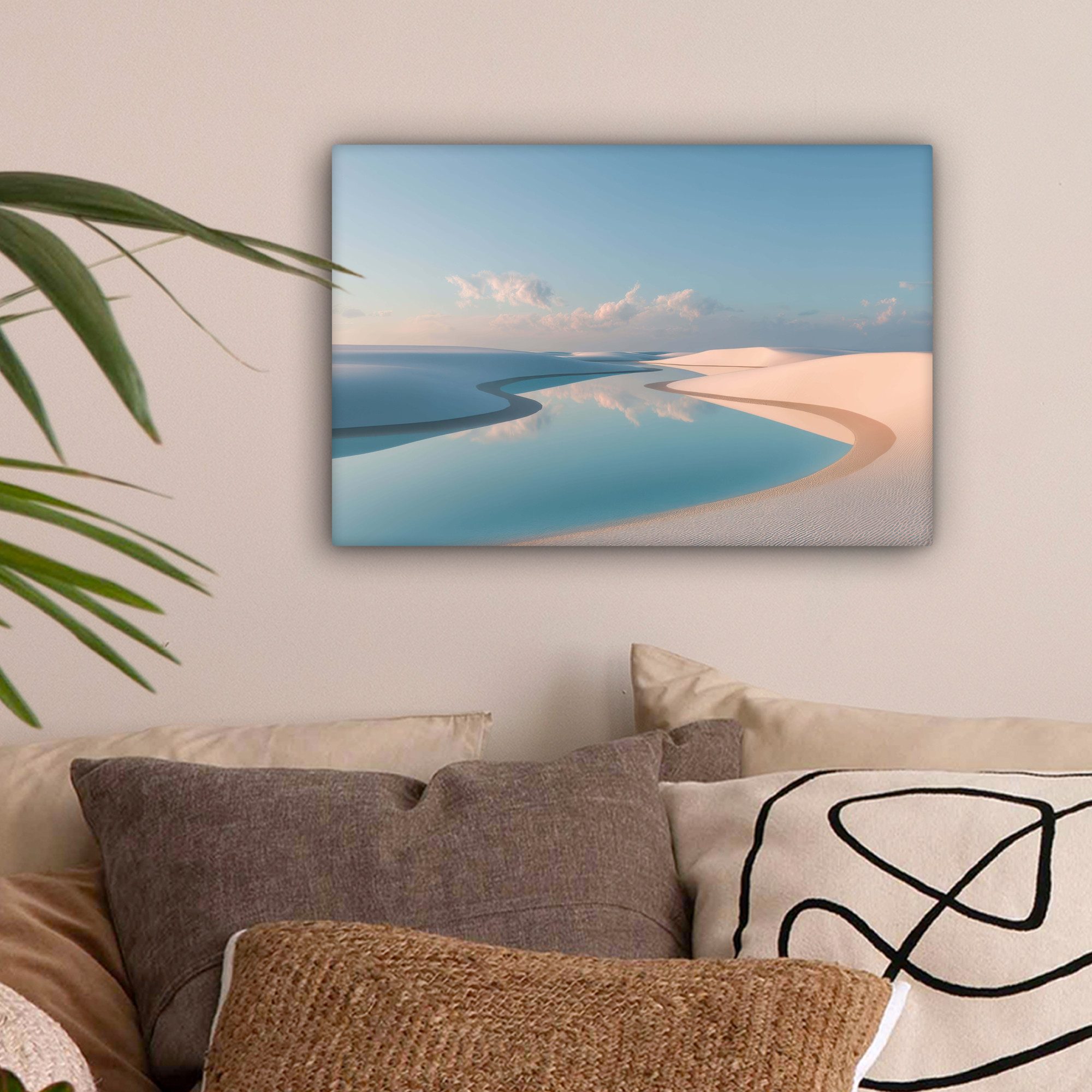 OneMillionCanvasses® Leinwandbild Dünen - Teich - günstig online kaufen