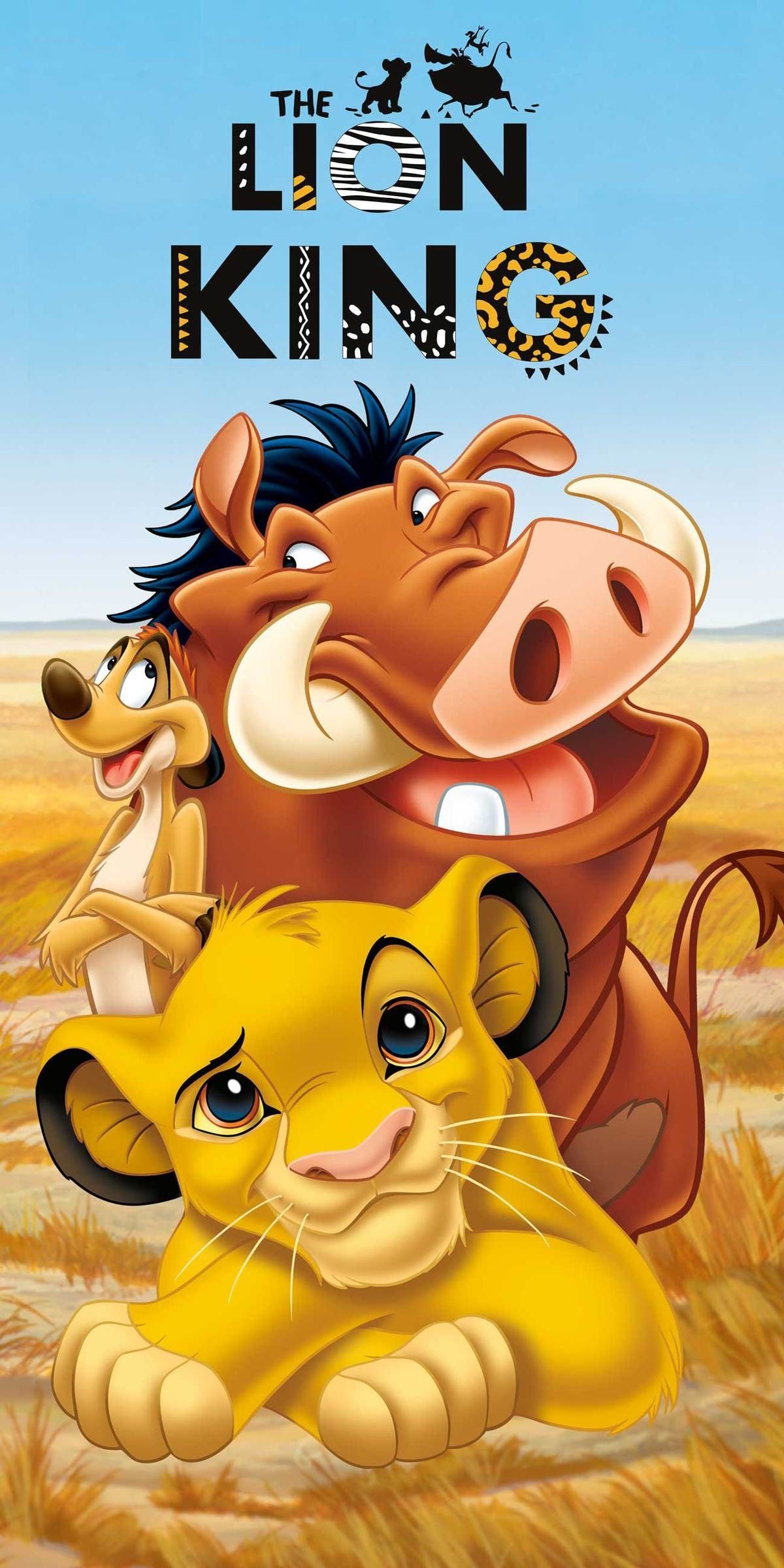 Disney Badetuch Lion King Timon Pumba König der Löwen Kinder, Frottee, (1-St)