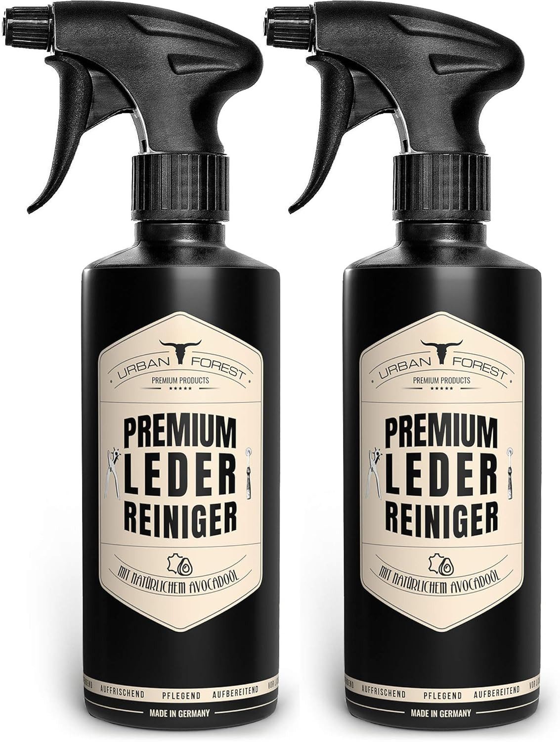 Sparset 2x Lederreiniger zur Lederpflege von URBAN FOREST 500ml Lederreiniger