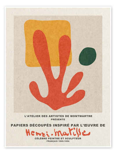 Posterlounge Poster Matisse Inspired Art, Inspiré Henri Matisse III - L'ATELIER DES ARTISTES DE MONTMARTRE, Wohnzimmer Malerei