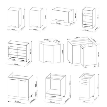 Livinity® Winkelküche Fame-Line, Weiß Landhaus/Weiß, 160 x 190 cm, AP Eiche