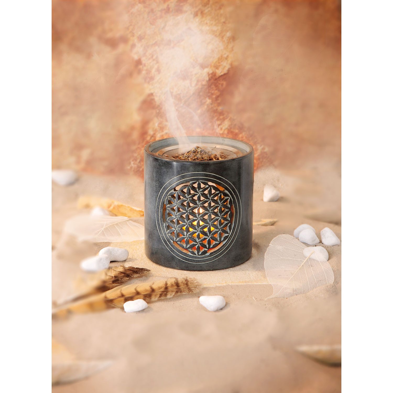 PranaHaus Räucherstövchen Blume des Lebens günstig online kaufen