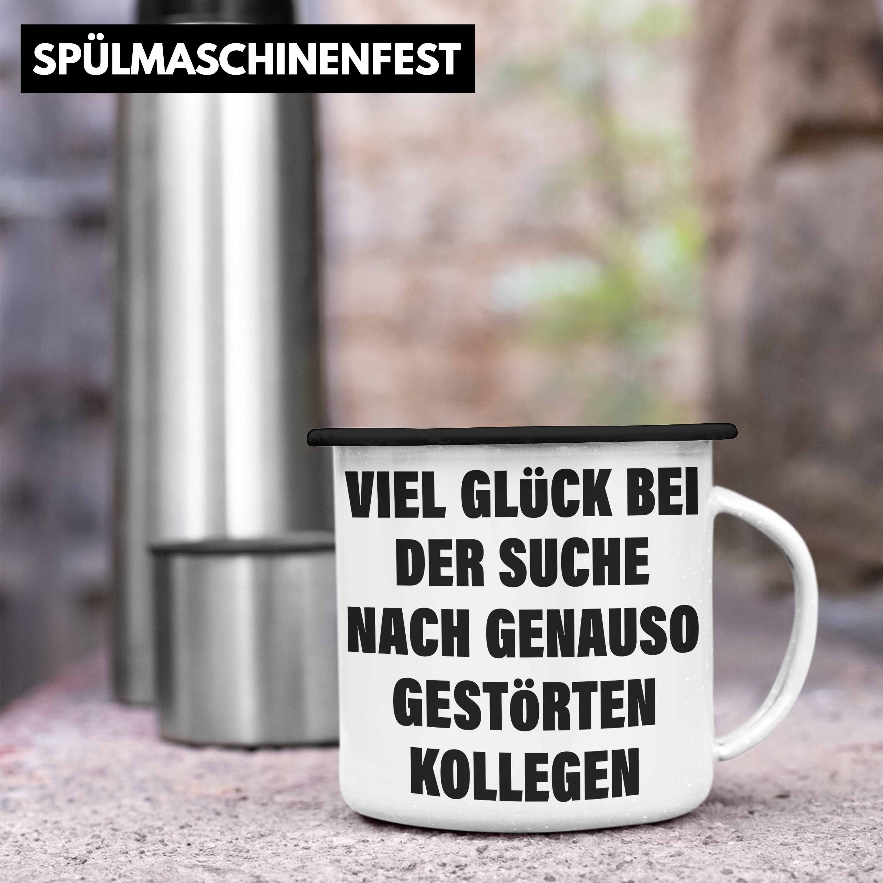 Schwarz Trendation Sprüche - Geschenk Lustig Trendation Emaille Abschied Job Jobwechsel Kollege Neuer Tasse Abschiedsgeschenk Kollegin Thermotasse