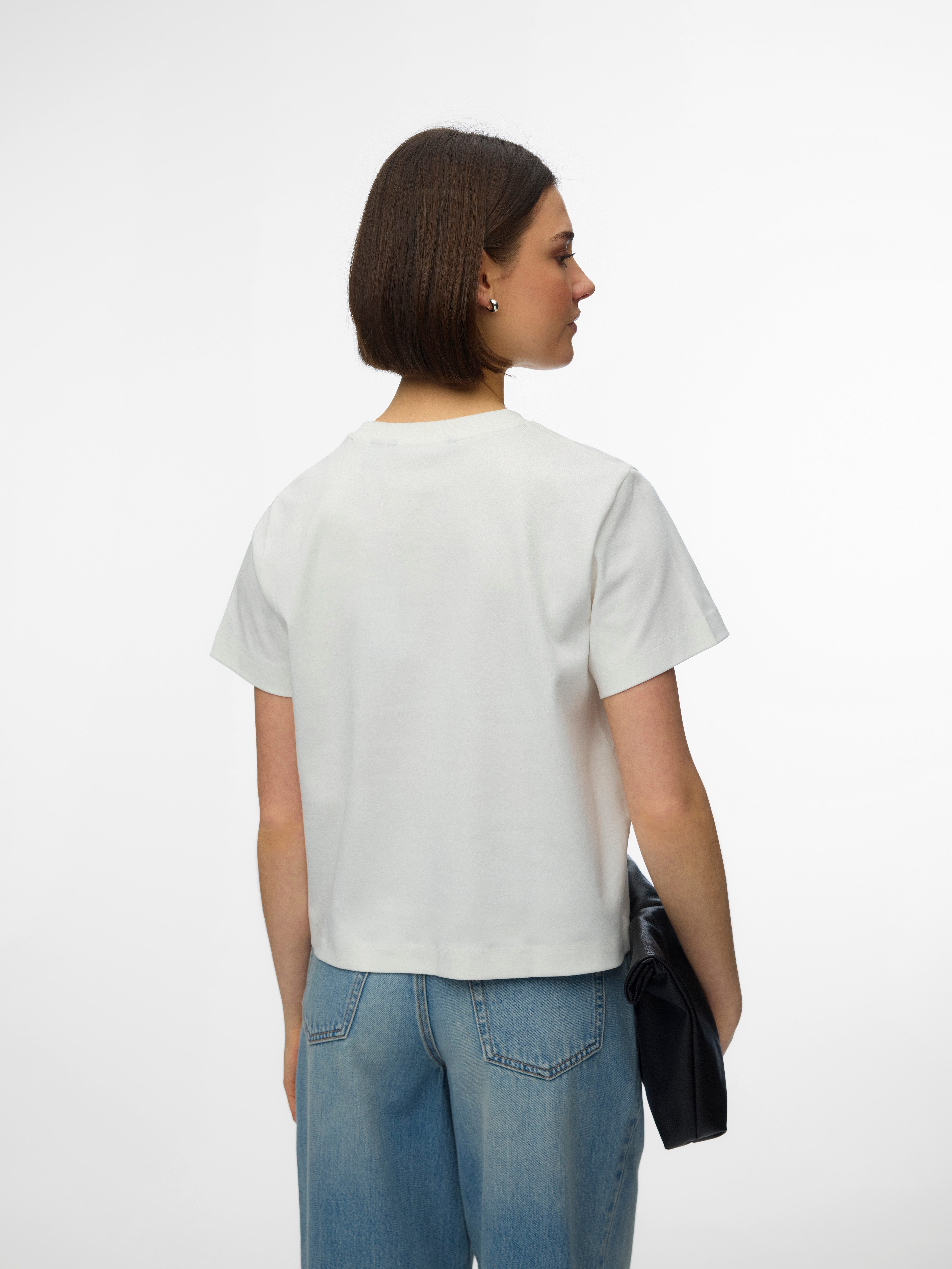 Vero Moda Kurzarmshirt VMSARA METTE SS TOP BOX JRS GA NOOS Baumwolle, regular fit