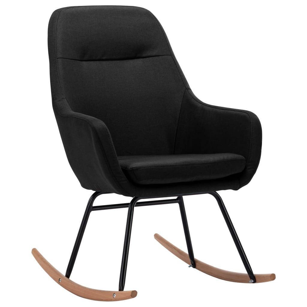 vidaXL Schaukelstuhl aus Stoff in Schwarz (BxHxT: 61x89x80,5 cm)