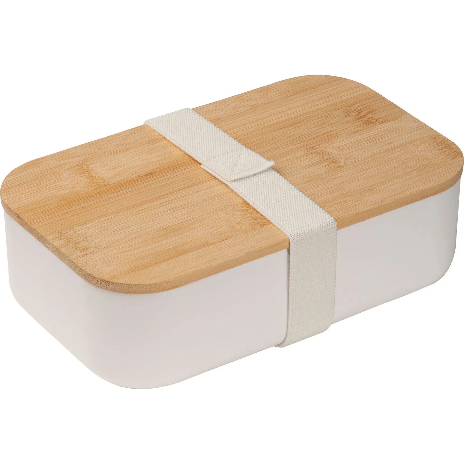 Easy Gifts Lunchbox Brotdose / Lunchbox / mit Bambusdeckel / Farbe: weiß