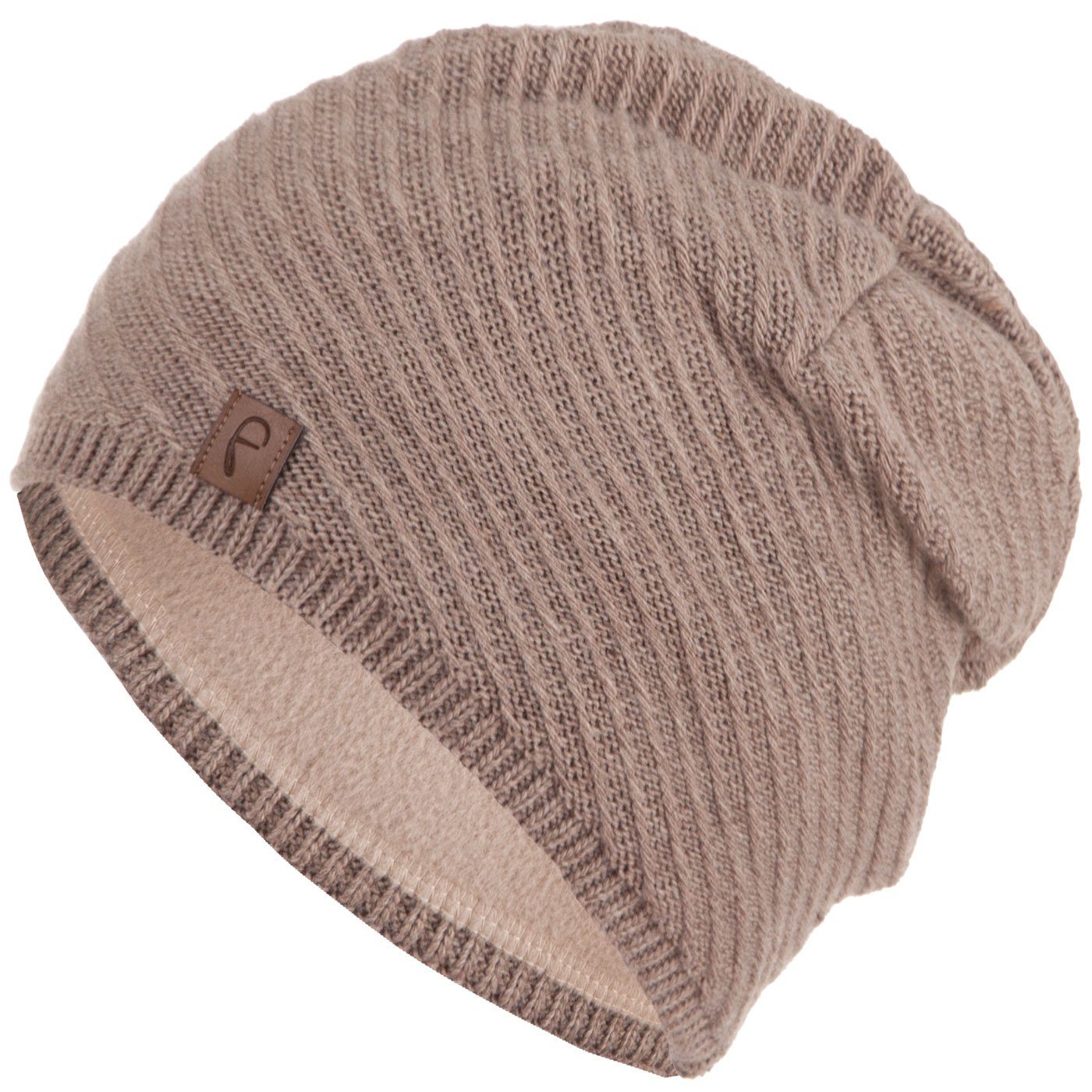 Faera Strickmütze Wintermütze Damen Mütze Beanie Haube gefüttert Strickmütze Damenmütze