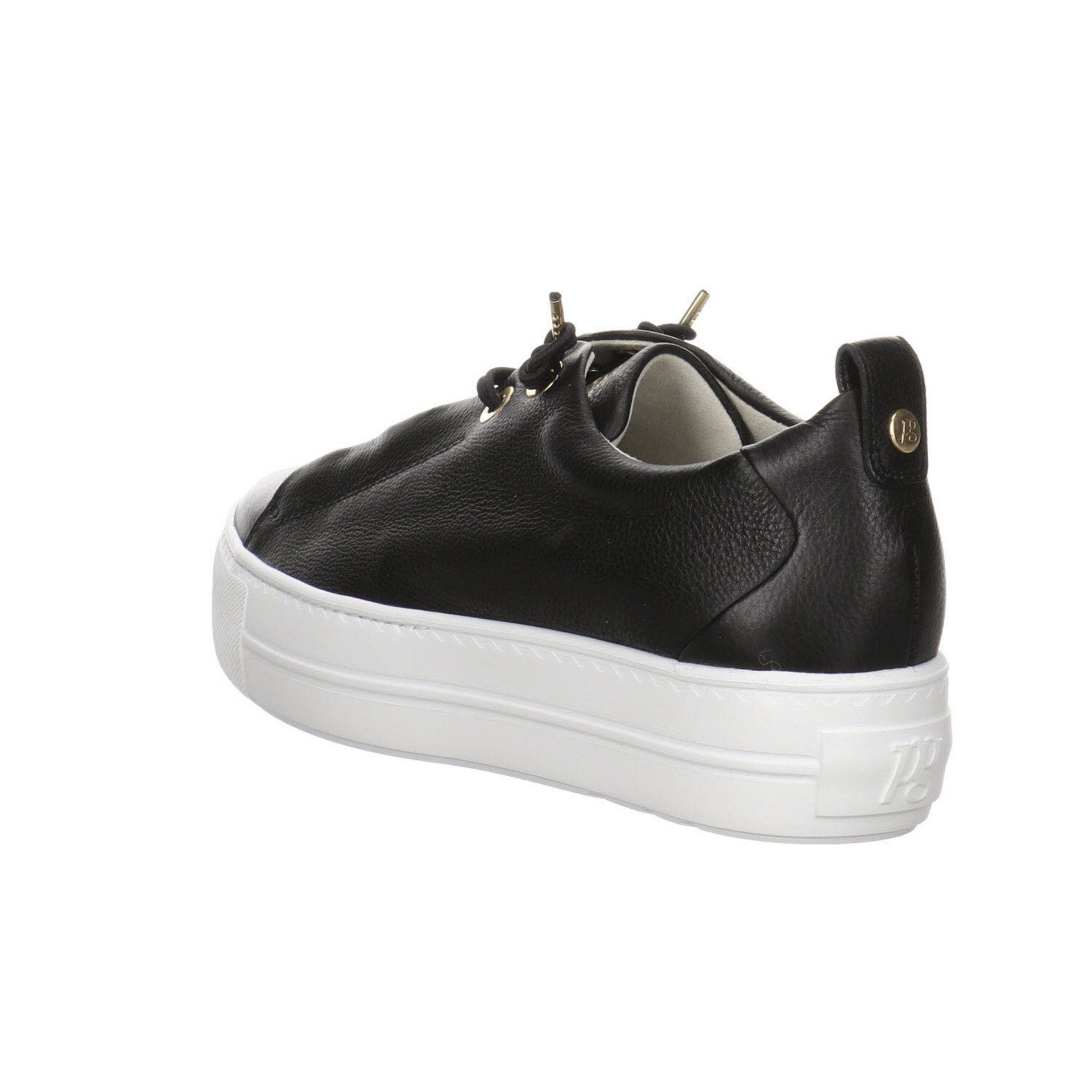 Paul Green Damen schwarz Sneaker Schuhe dunkel Slip-On Schnürschuh Sneaker Glattleder