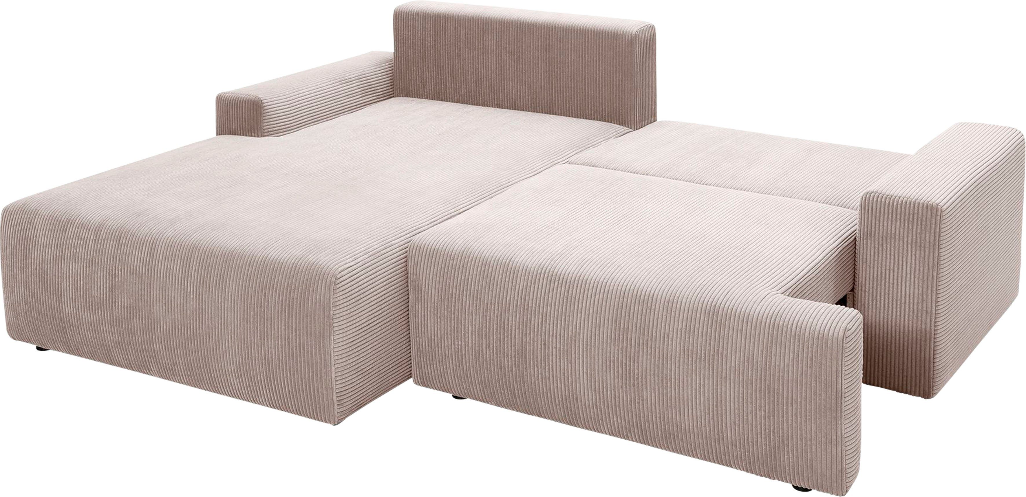 exxpo - sofa in verschiedenen inklusive fashion und Cord-Farben Bettkasten Bettfunktion beige Ecksofa Orinoko