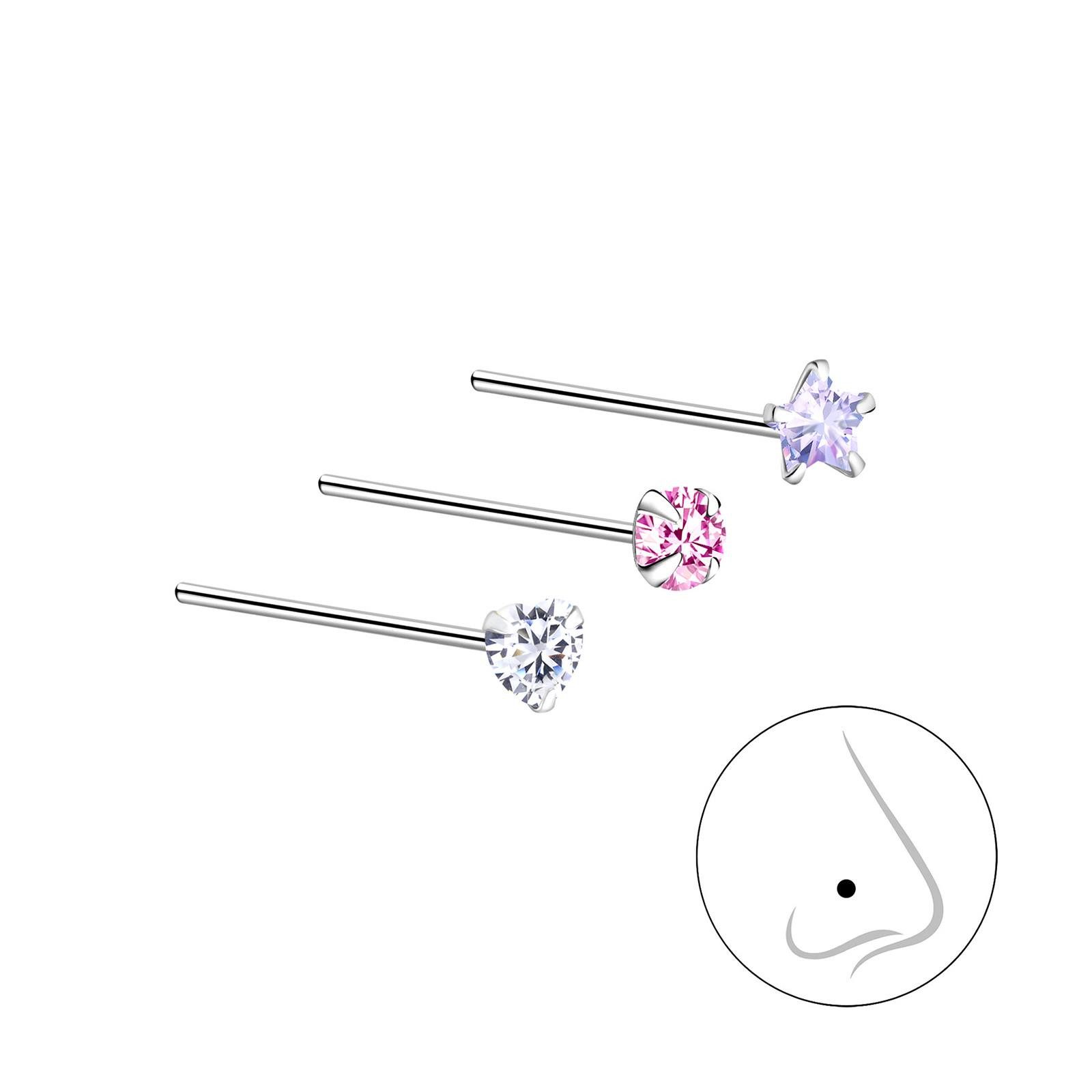 Monkimau Nasenpiercing Gemischtes Nasenstecker Set 925 Silber günstig online kaufen