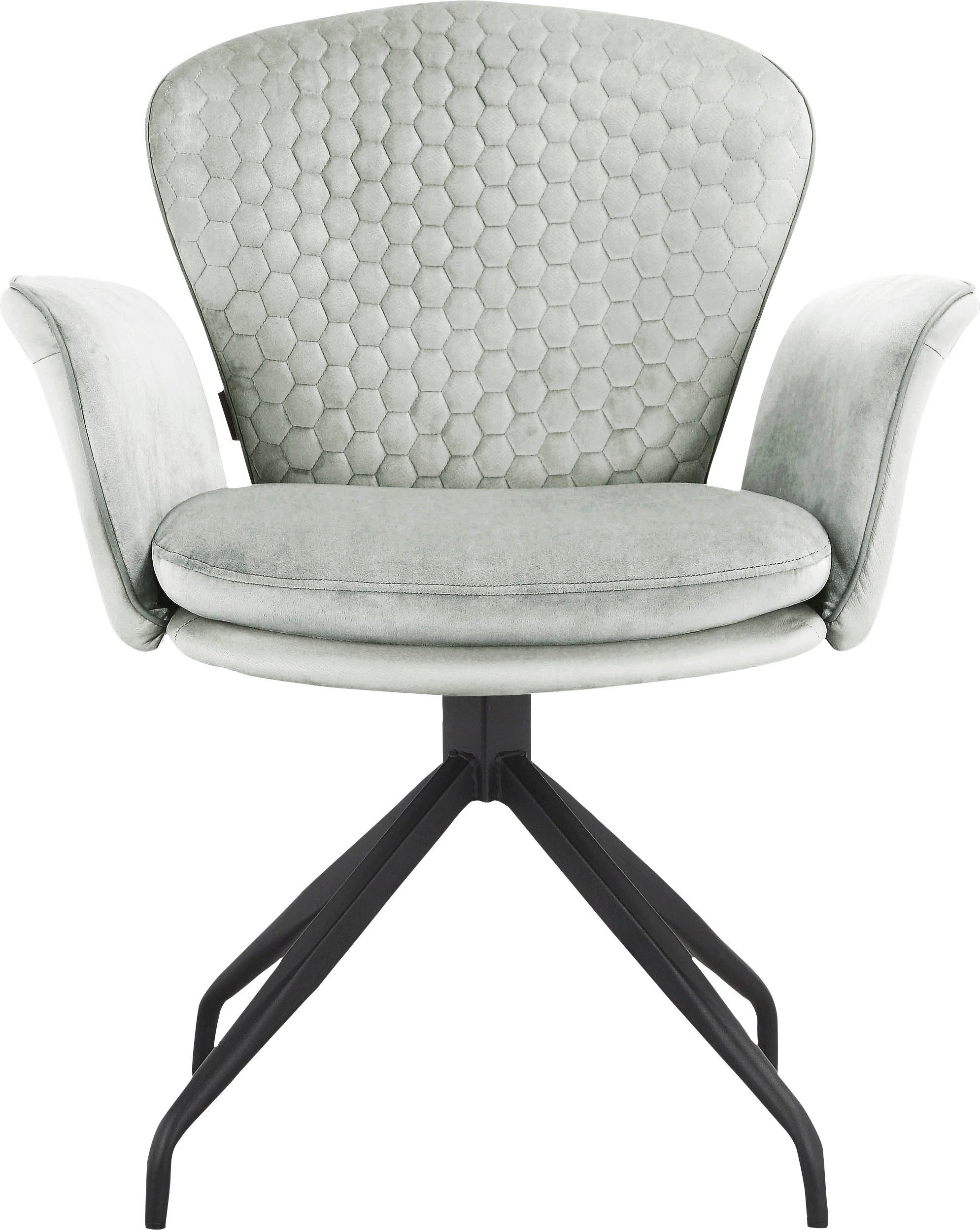 OTTO home Esszimmerstuhl Leonidas (2 St), Sitz und Rücken gepolstert, Sitzfläche in Velourstoff, Sitzhöhe 47 cm