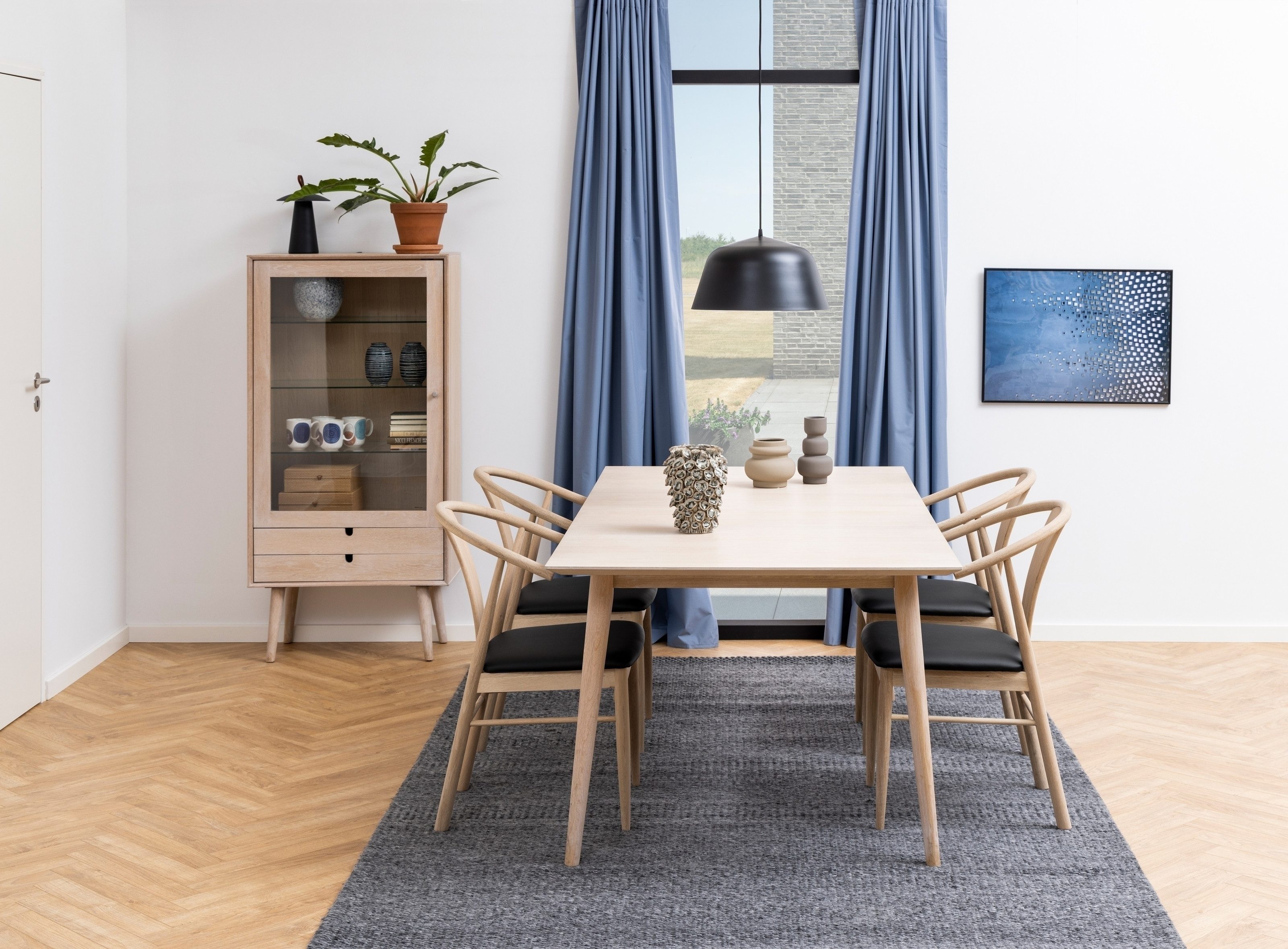 ACTONA GROUP Esstisch in Eiche weiss pigmentiert, MDF - 200x75,3x100cm (BxHxT)