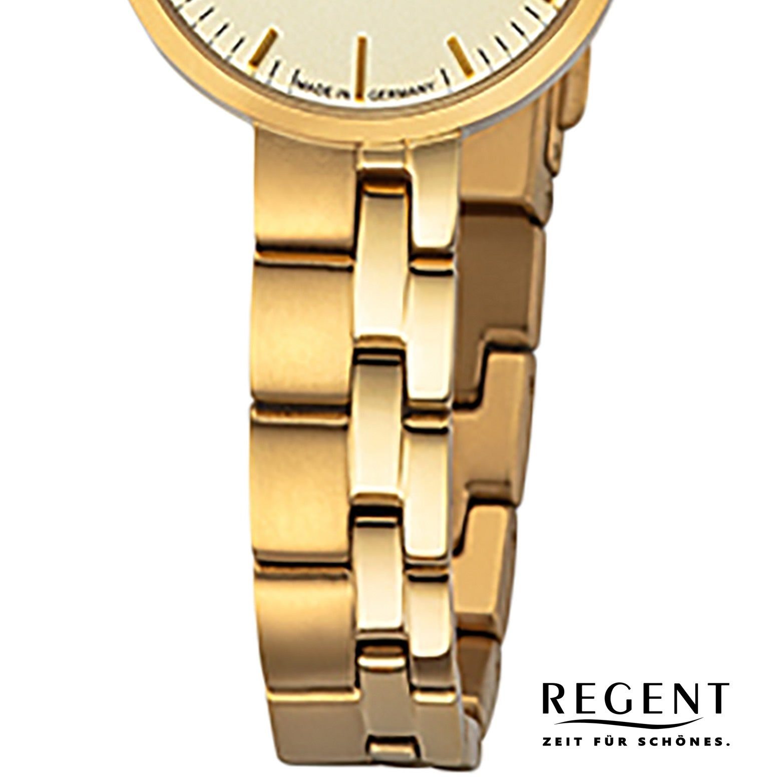 Regent Quarzuhr Regent Damen Armbanduhr Analoganzeige, (Analoguhr), Damen Armbanduhr rund, klein (ca. 26mm), Titanbandarmband