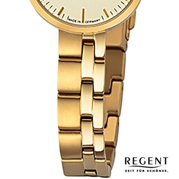 Regent Quarzuhr Regent Damen Armbanduhr Analoganzeige, Damen Armbanduhr rund, klein (ca. 26mm), Titanbandarmband