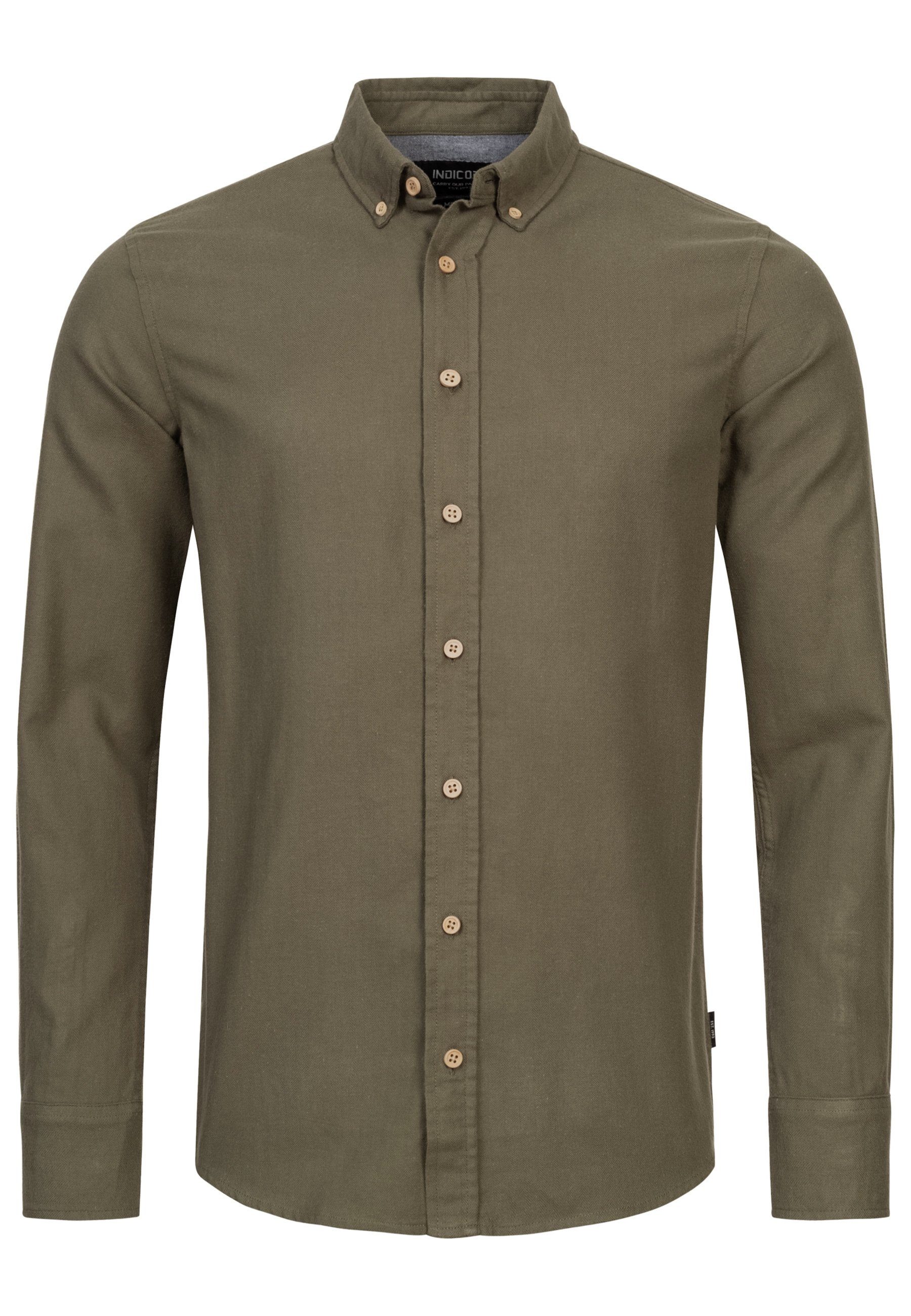 Indicode Langarmhemd Herren Riverside Herrenhemd Langarm Langarmhemd mit Bu günstig online kaufen