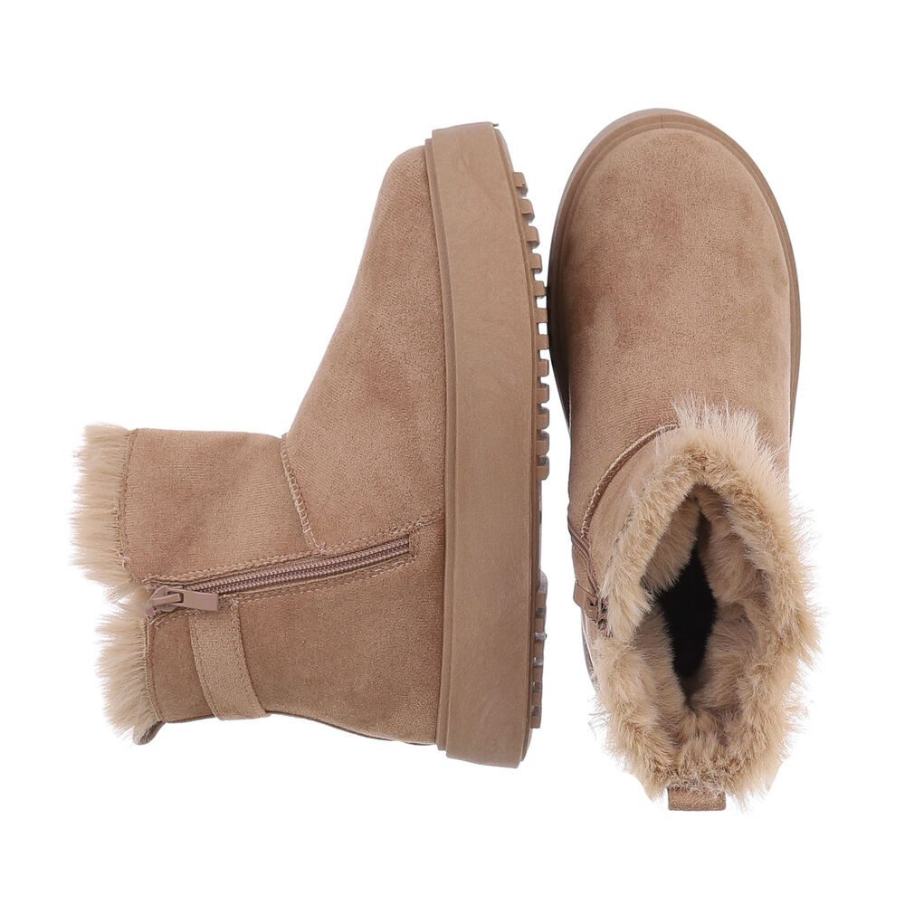 Ital-Design Damen Snowboots Freizeit Snowboots (87214447) Flach Plateaustiefeletten in Hellbraun