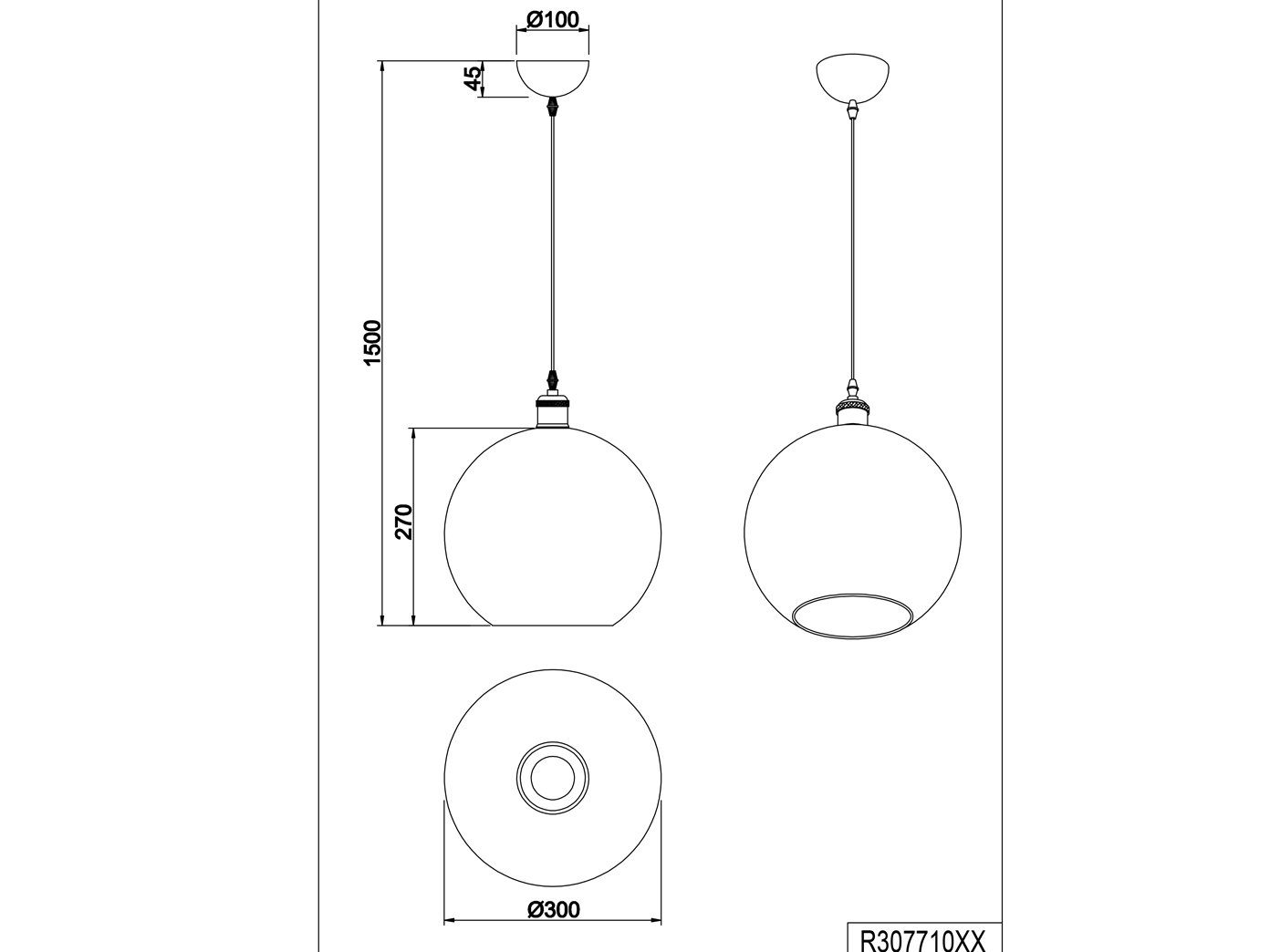 TRIO LED für Ø wechselbar, Glas-kugel Pendelleuchte, Kücheninsel Warmweiß, Dimmfunktion, hängend mit Transparent LED Lampenschirm & 30cm Esstisch