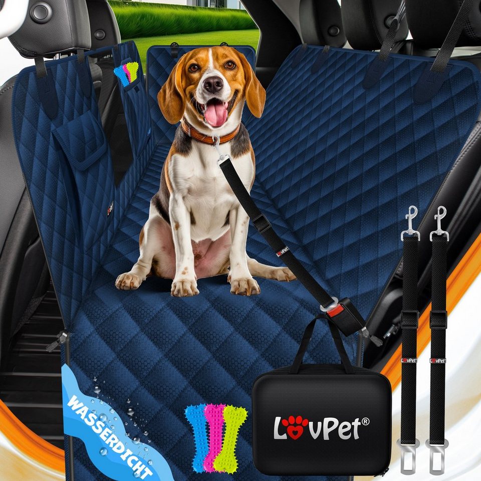 Lovpet Tier-Autoschondecke, 2in1 Hundedecke für Auto Rückbank & Kofferraum  mit Seitenschutz