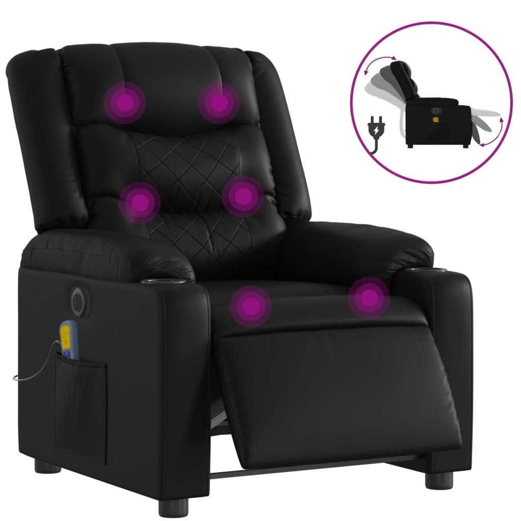 vidaXL Sessel Massagesessel Elektrisch Schwarz Kunstleder günstig online kaufen