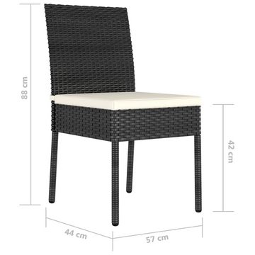 vidaXL Gartenstuhl Garten-Essstühle 2 Stk. Poly Rattan Schwarz (2 St)