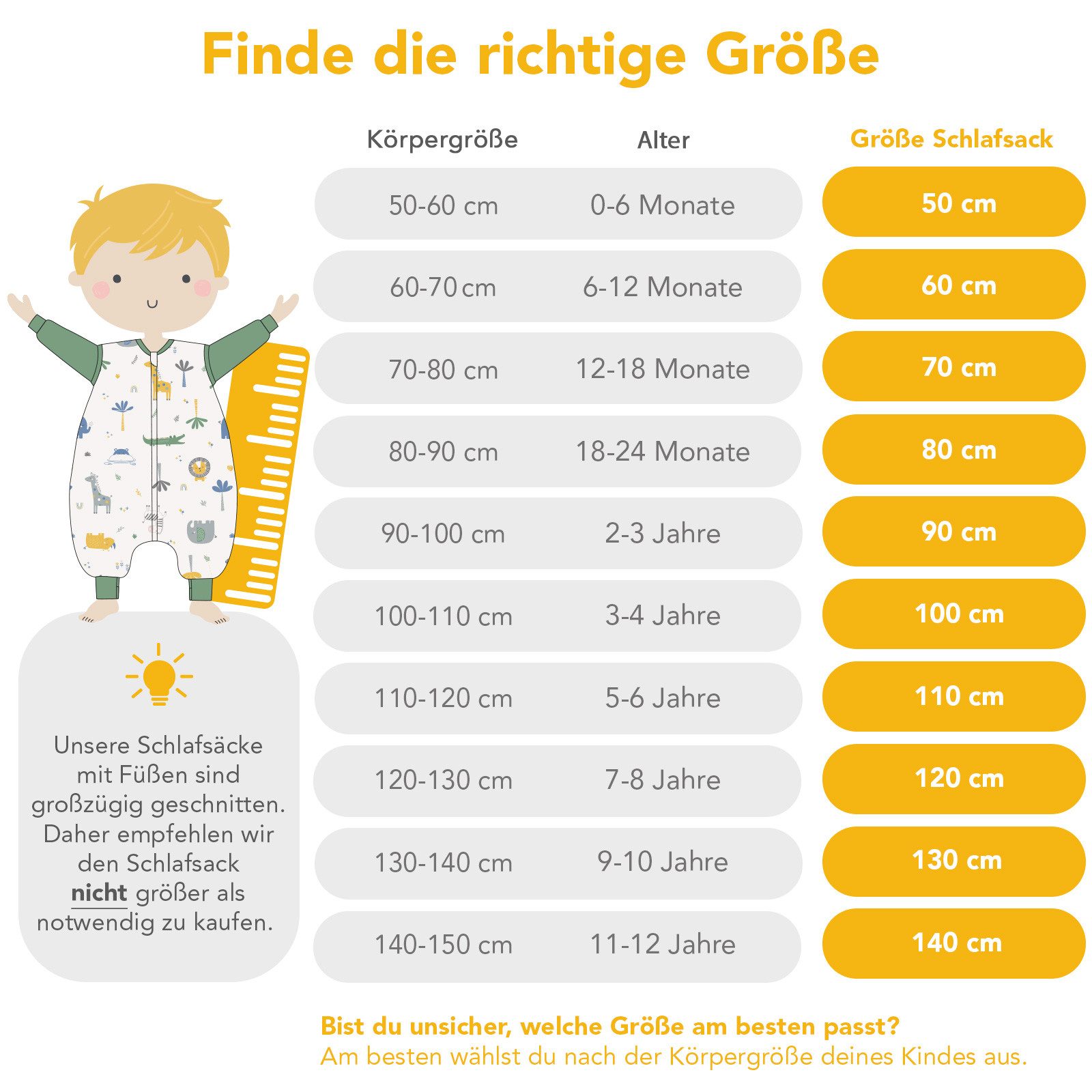 Schlummersack Kinderschlafsack Schlafsack mit Füßen, 3.5 Tog OEKO-TEX zerti günstig online kaufen