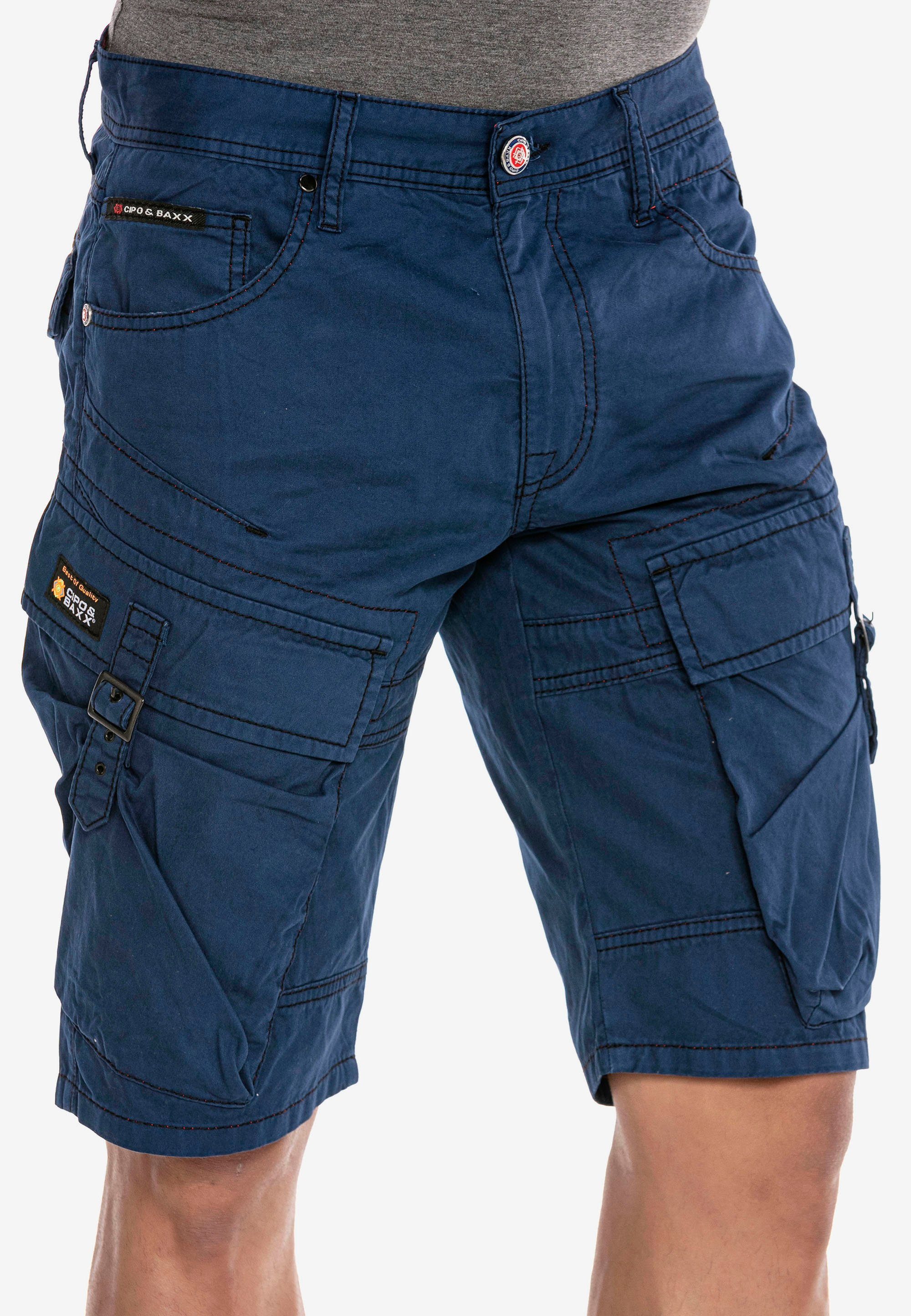 Cipo & Baxx blau Cargotaschen mit coolen Shorts