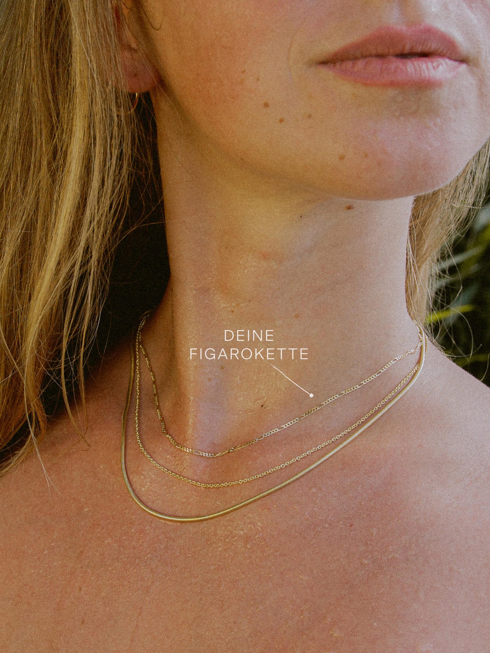 modabilé Goldkette Figarokette Diamantiert 333 Gold (8 Karat), Halskette Da günstig online kaufen