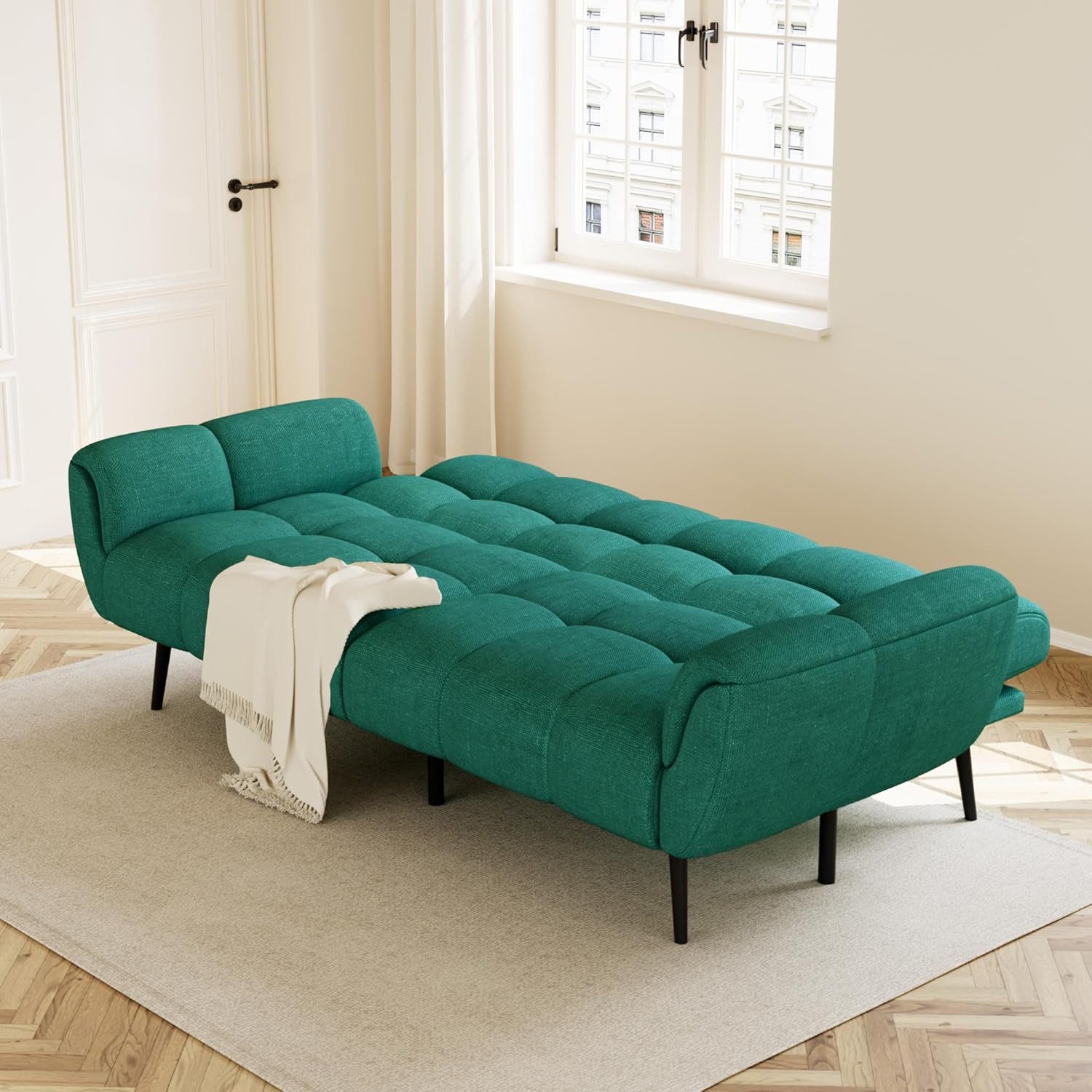 Jiexi 3-Sitzer Sofa Mit Schlaffunktion, Klappsofa Sofa 3 Sitzer, Geeignet Wohnzimmer
