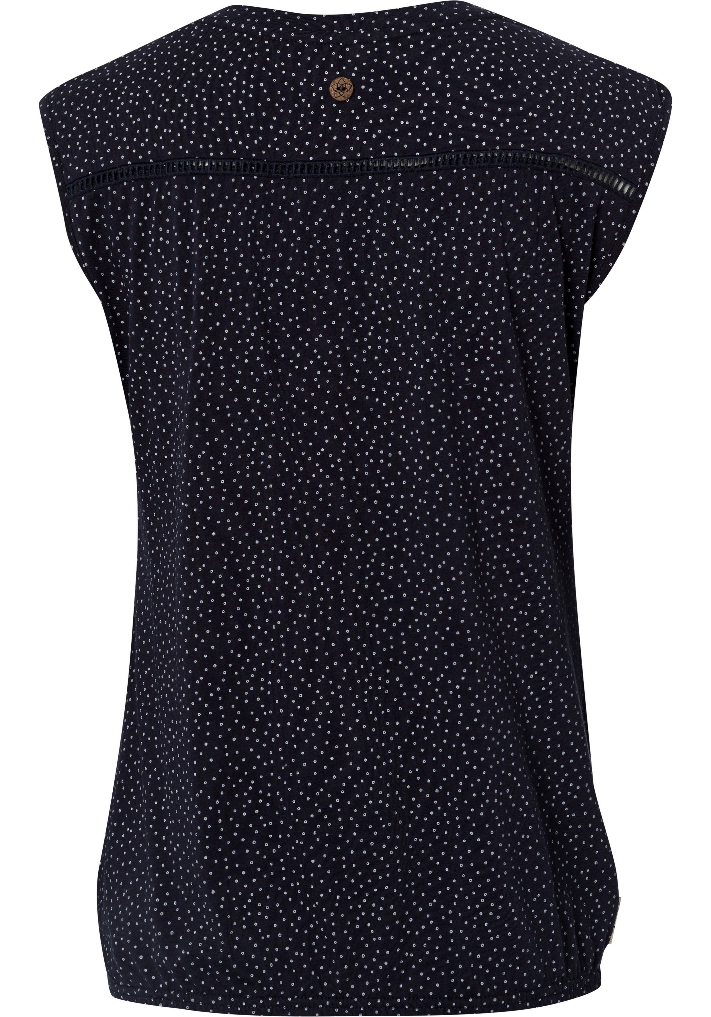 Ragwear Blusenshirt SALTY PRINT ORGANIC mit Zierknopfleiste, Aus leicht  glänzender Viscose, fair hergestellt