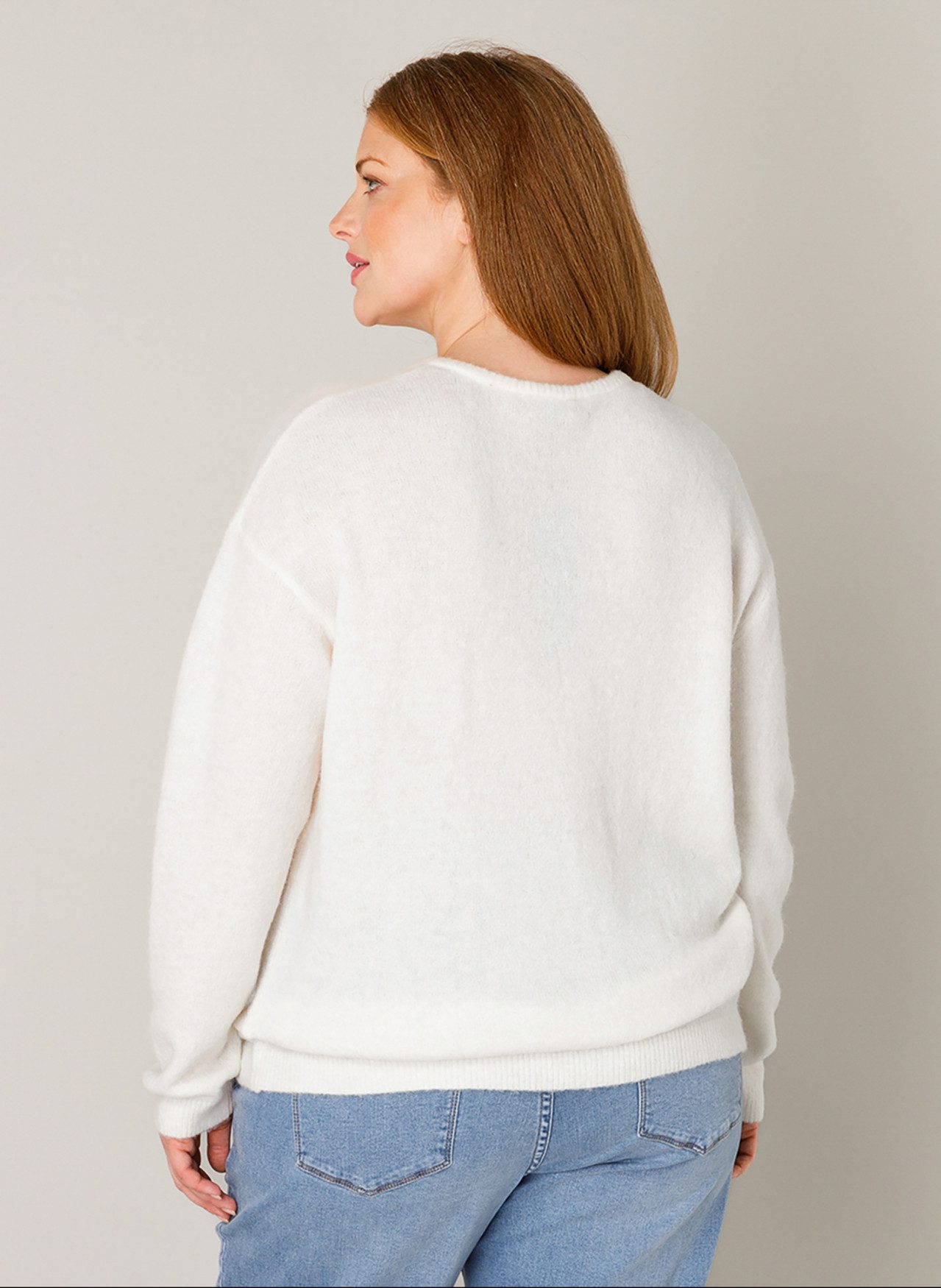 Base Level Curvy Cardigan Yulia mit Woll-Anteil und Knopfleiste