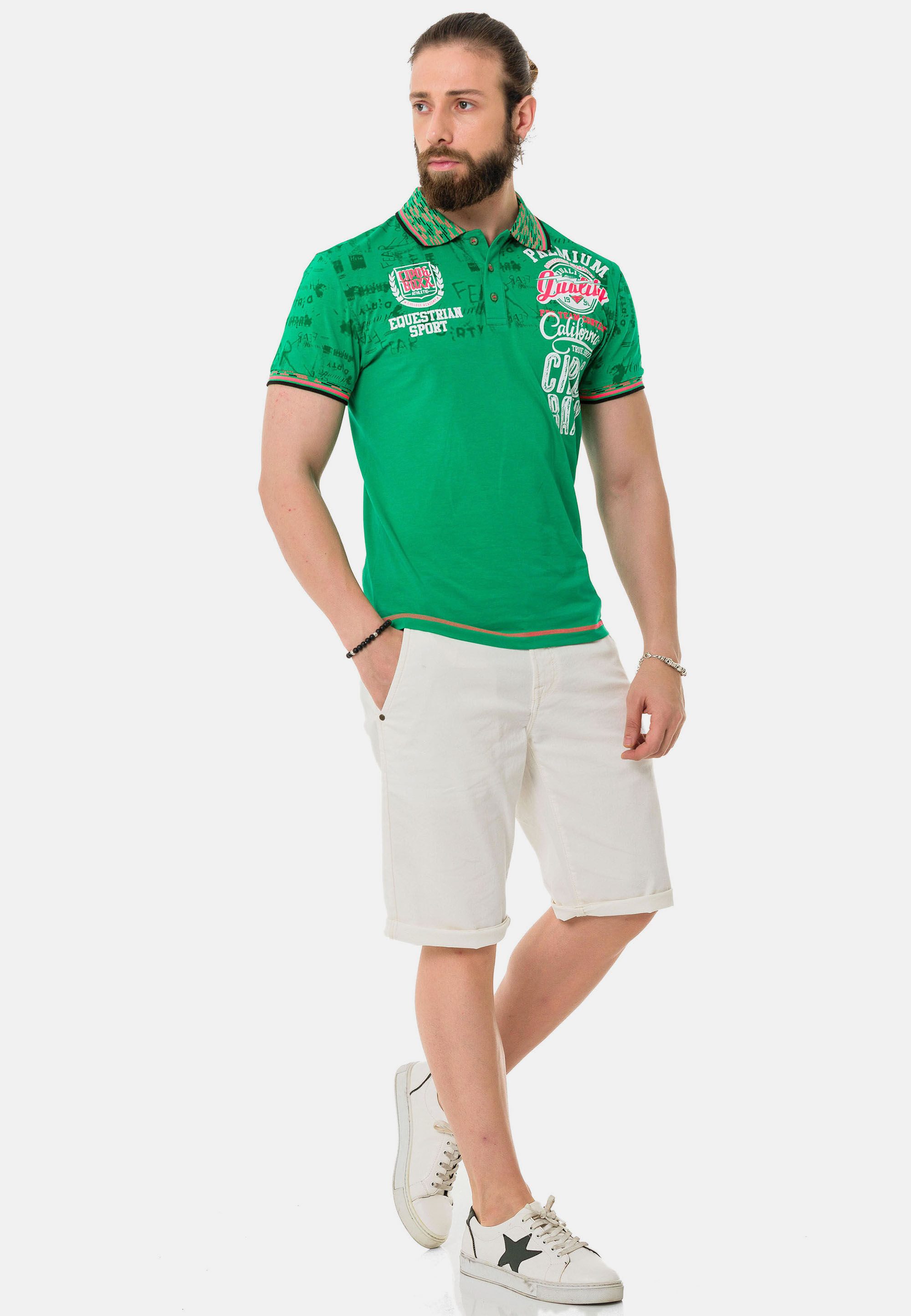 Cipo & Baxx T-Shirt Poloshirt mit stylischem Print – Bild 5 von 5