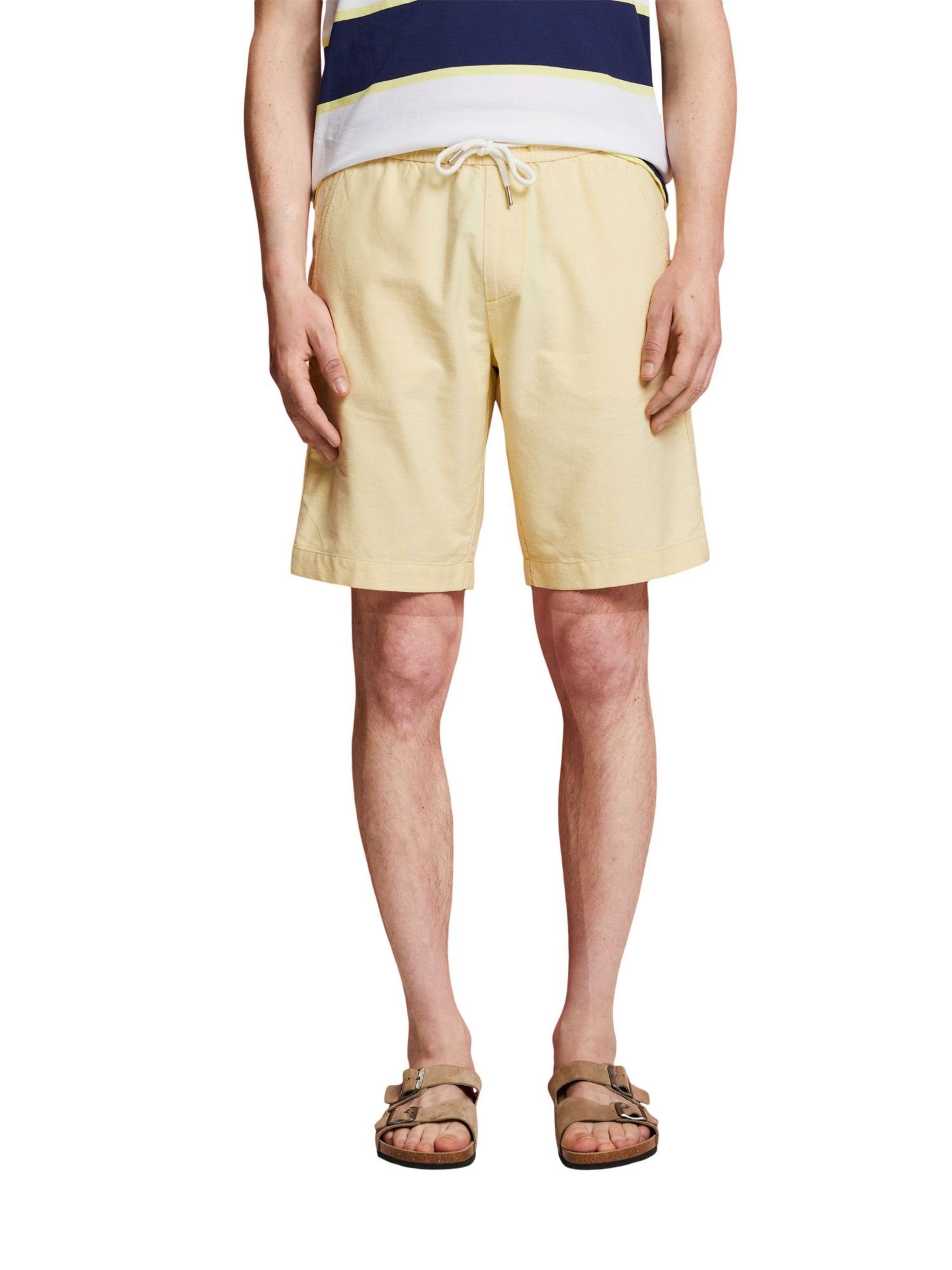 Baumwolle Shorts 100 DUSTY YELLOW aus Pull-on-Shorts Twill, (1-tlg) % Esprit