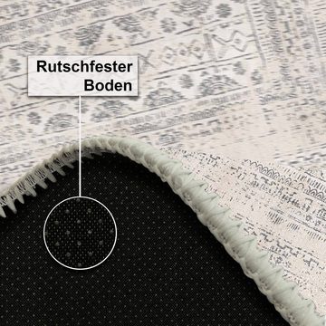 Teppich DUNCAN Teppich mit Chenille-Druck, Waschbarer, Antibakteriell Teppich, Bamyum, Höhe: 80 mm, ANTIRUTSCHUNTERLAGE, MASCHINERWASCHBAR, ANTIBAKTERIELLER
