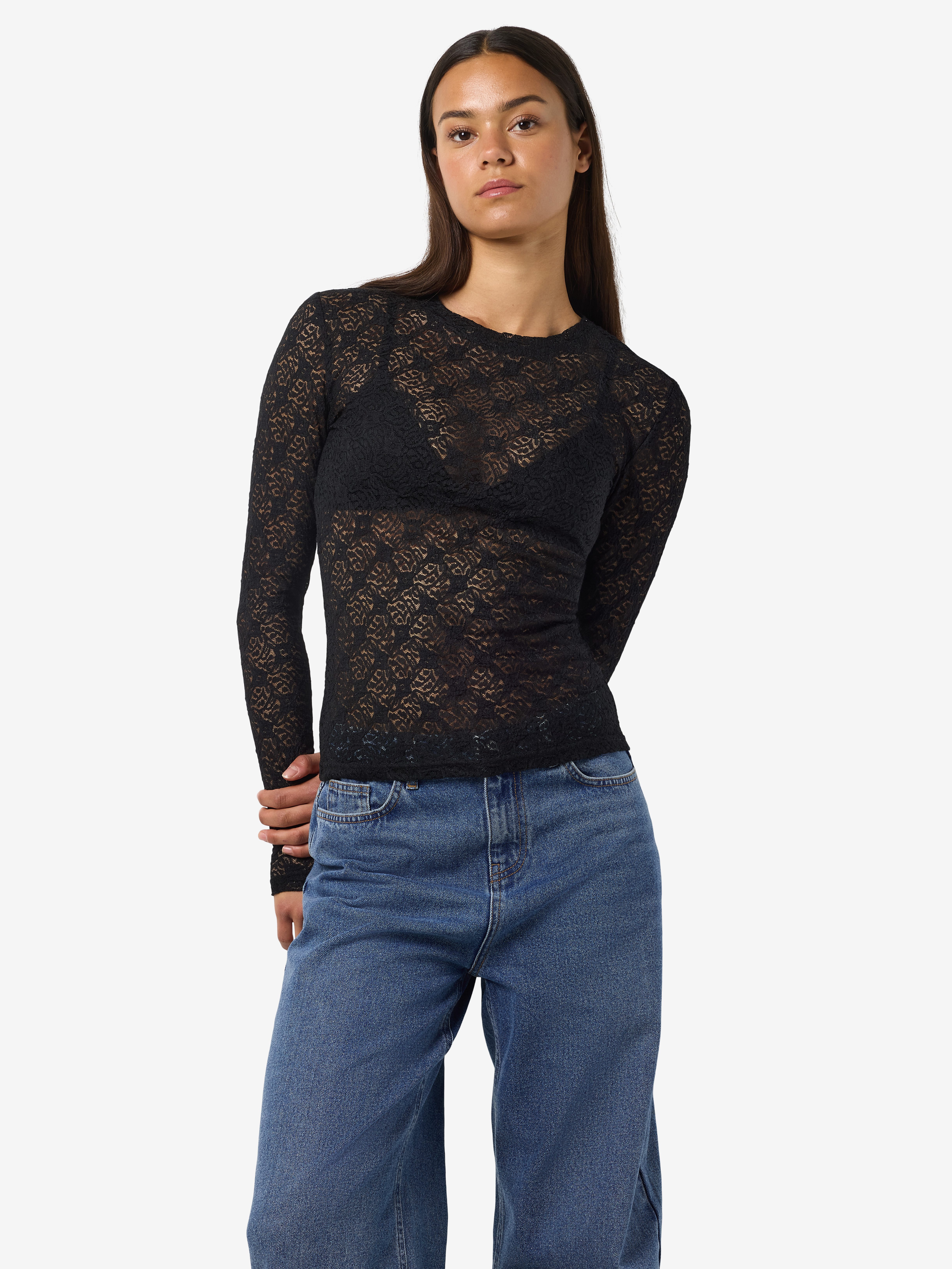 Noisy may Spitzenshirt NMJUDITH L/S LACE günstig online kaufen