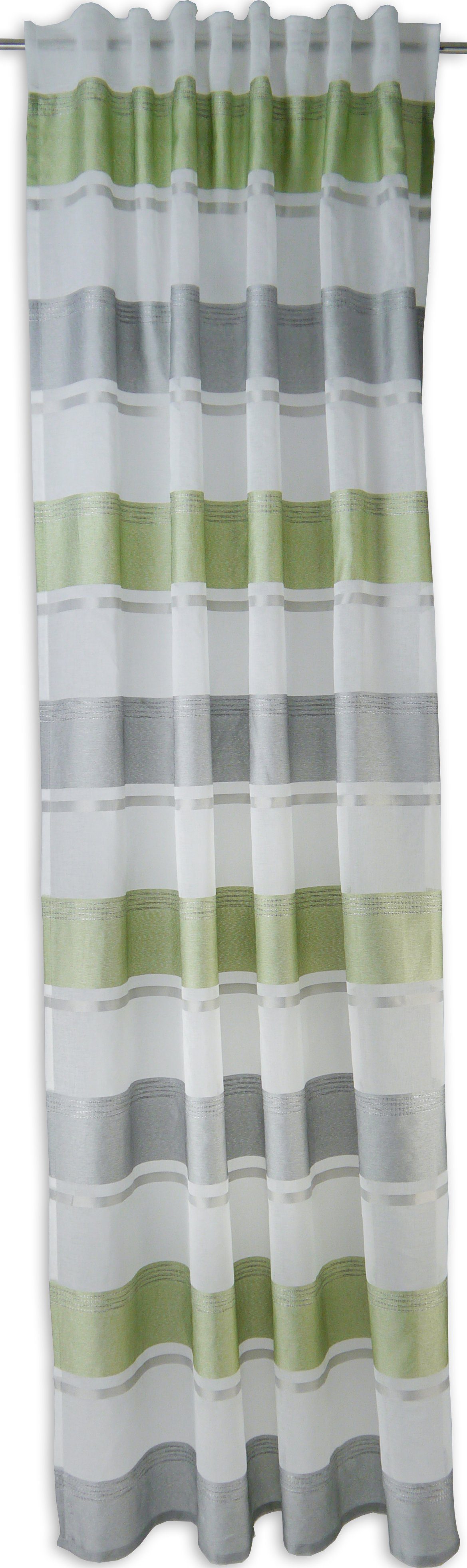 Multifunktionsband Schlaufen Vorhang 2516 cm, Lintex, 140x245 halbtransparent, St), Seitenschal Schlaufenschal EXPERIENCE, (1 Quer Streifen Grau-Grün