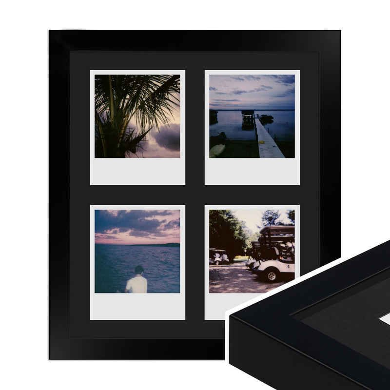 WANDStyle Bilderrahmen H960, für 4 Bilder, Modern im Polaroid Format, Schwarz