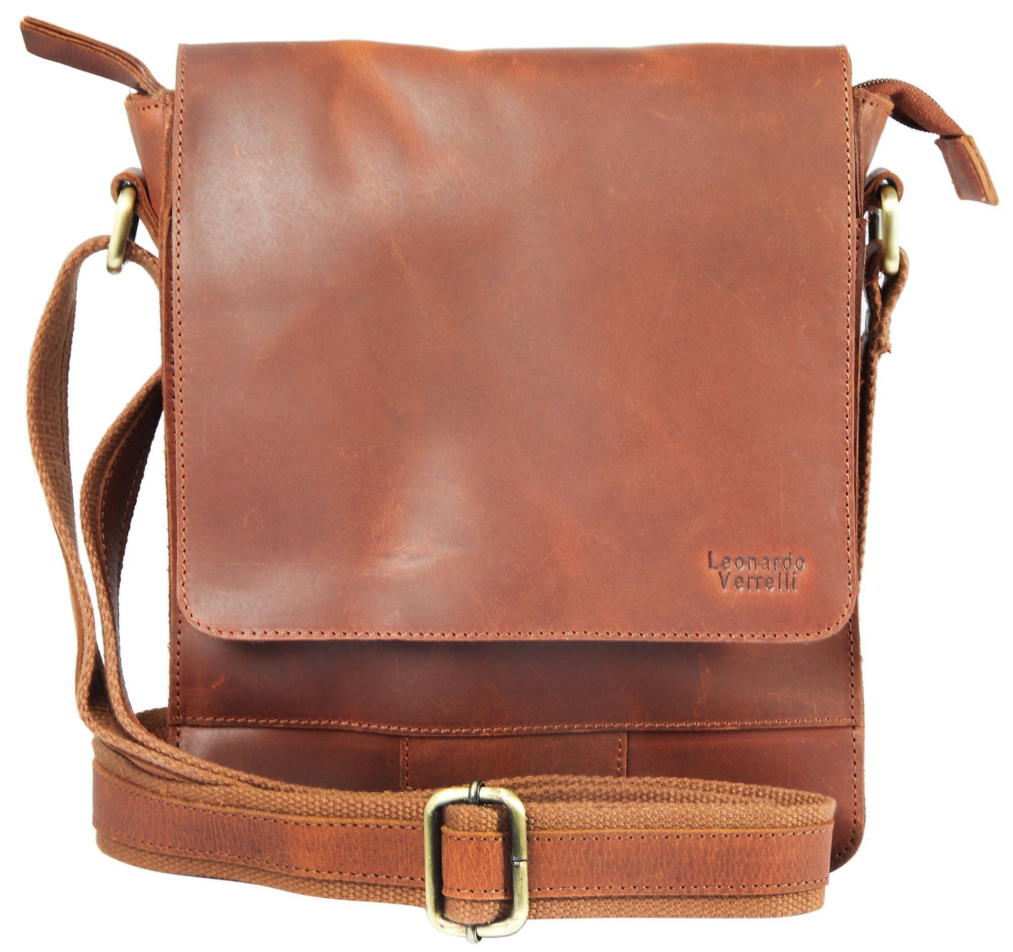 Leonardo Verrelli Umhängetasche Sirin Unisextasche aus Echtleder Ledertasche