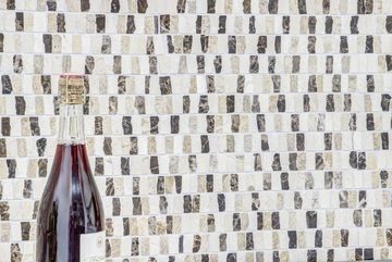 Mosani Mosaikfliesen Marmor Mosaik Fliese Naturstein beige creme dunkelbraun Küche