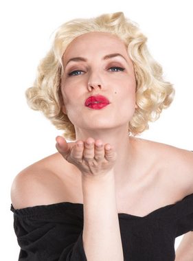 Maskworld Kostüm-Perücke Marilyn deluxe, Kultige 50er Jahre Perücke für Damen
