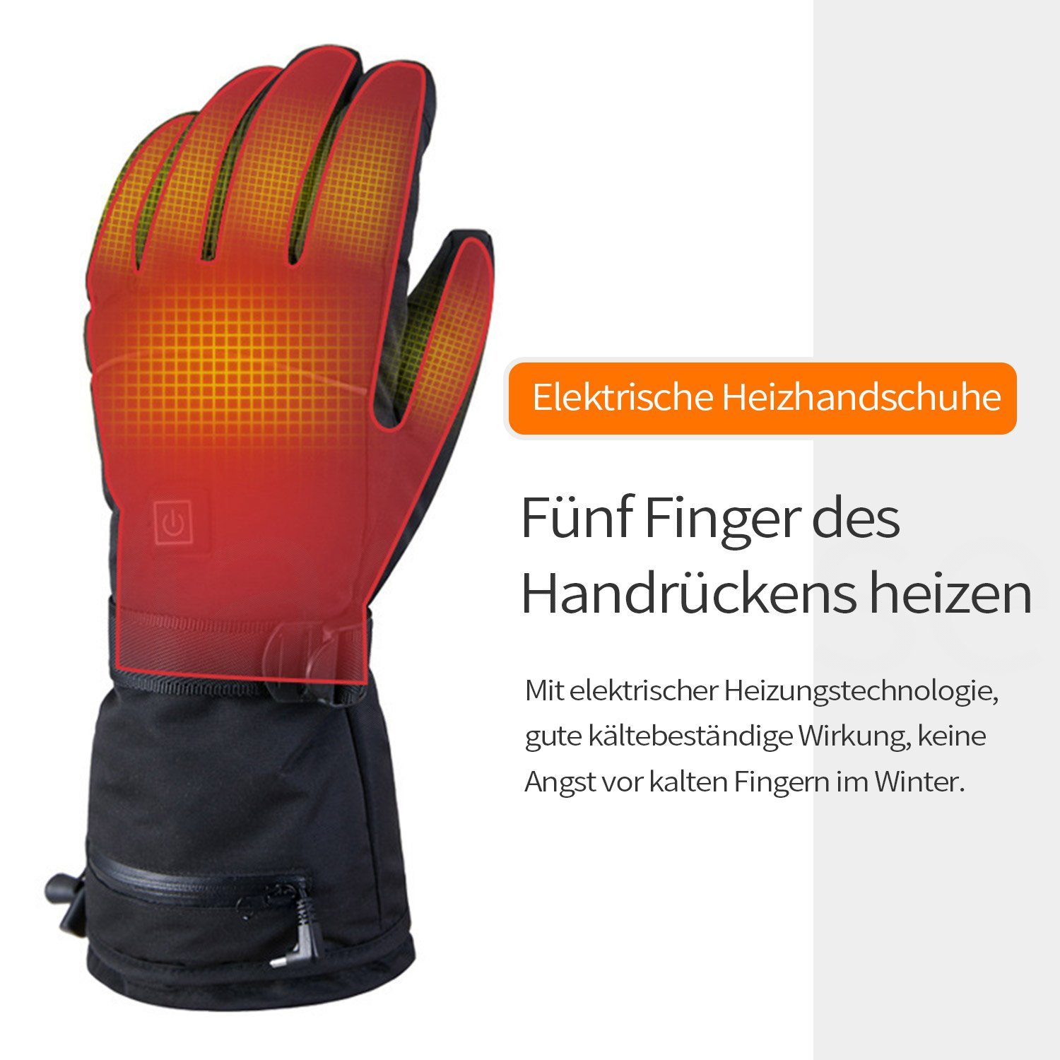 Elektrisch (Paar) MAGICSHE Touchscreen Radhandschuhe beheizte Skihandschuhe