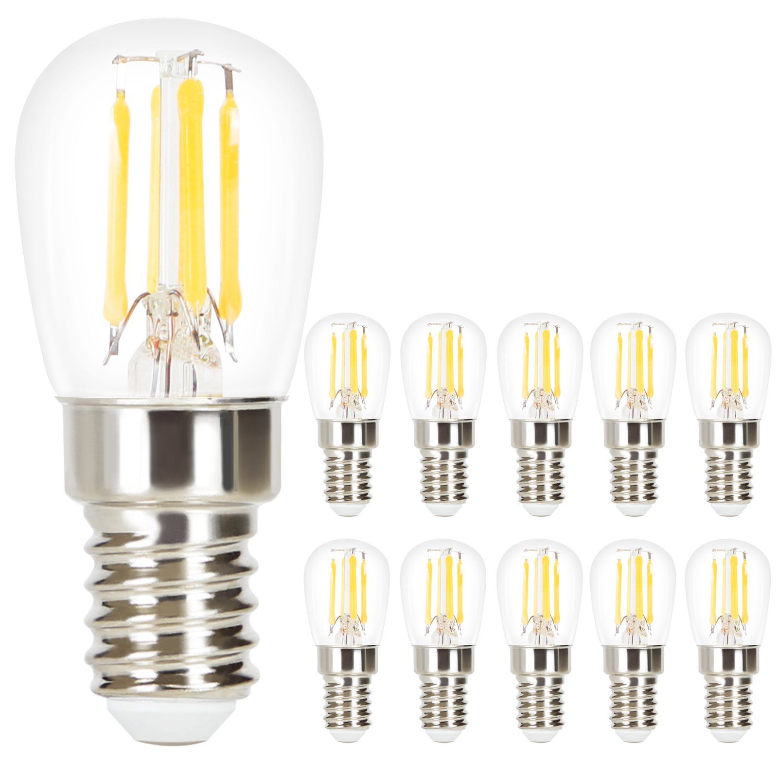 ZMH LED-Leuchtmittel Edison LED Vintage ST25 - E14, Glühbirne Birne Filament 10 Energiesparlampe 2700K, Glas Retro warmweiß, St