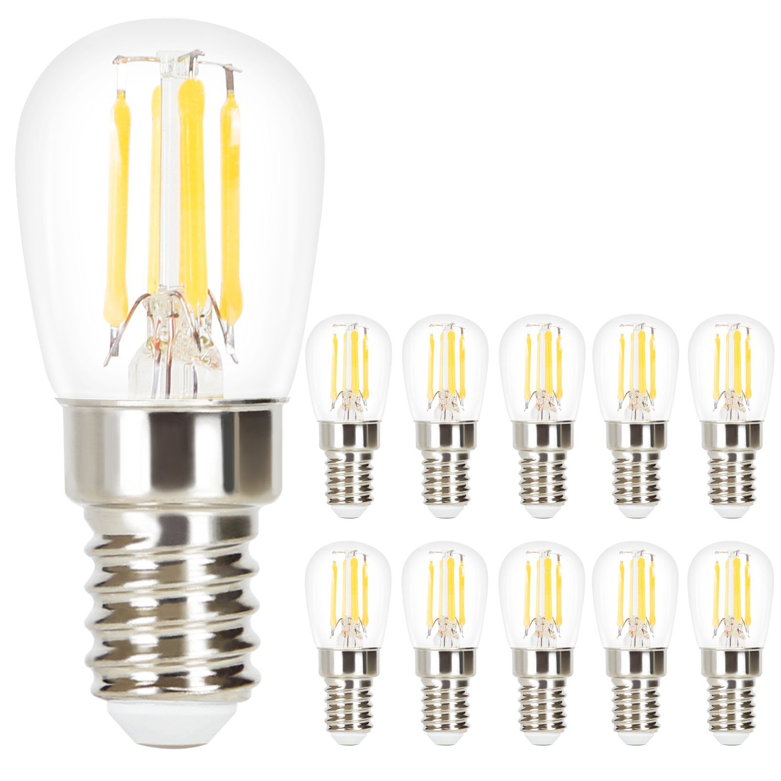 ZMH Edison LED Vintage Glühbirne - ST25 2700K LED-Leuchtmittel, E14, 10  St., warmweiß, Filament Retro Glas Birne Energiesparlampe