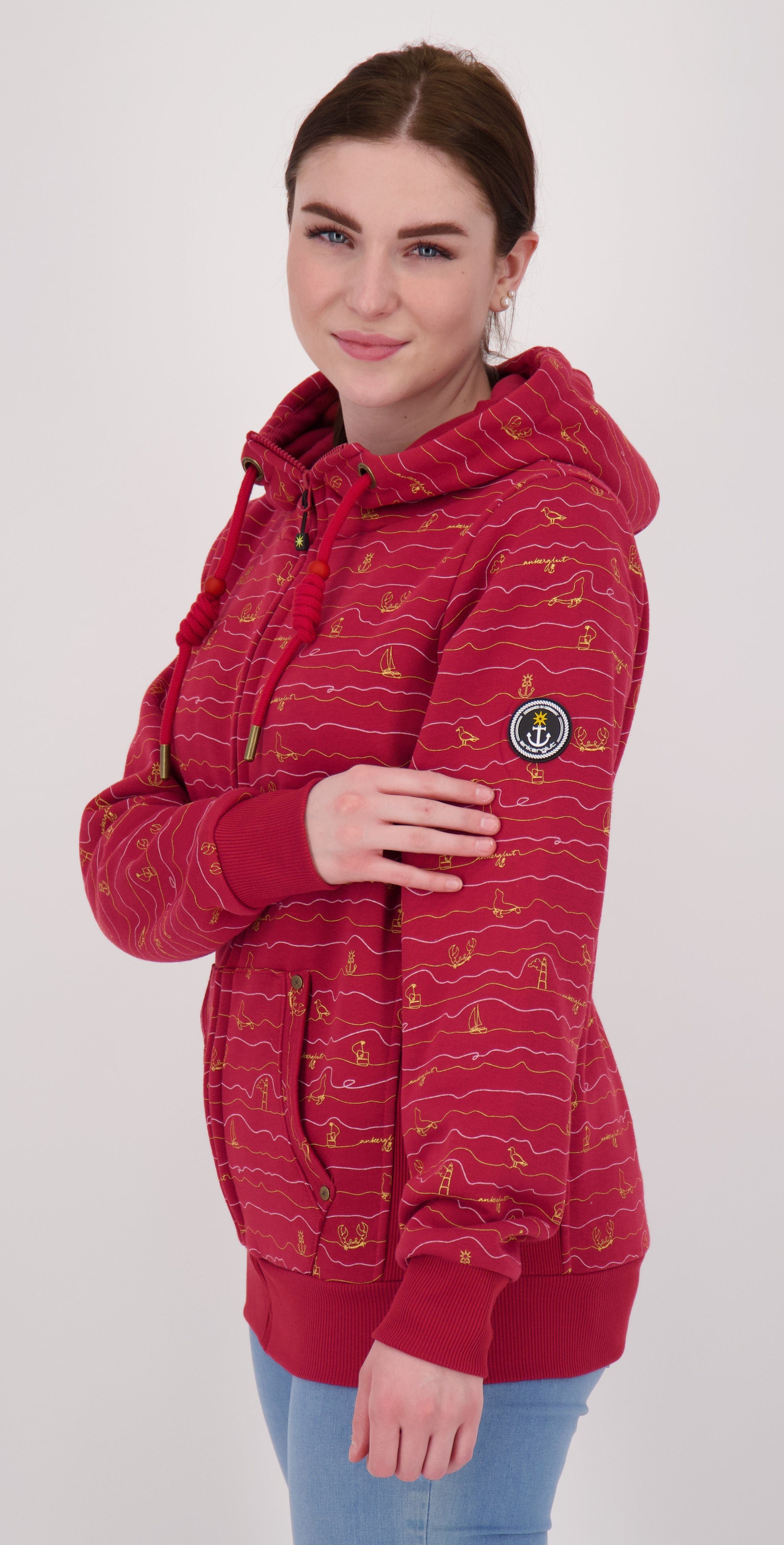 DEPROC Active Kapuzensweatjacke dark #ankerglutwelle Größen CS in NEW erhältlich red Großen Women auch