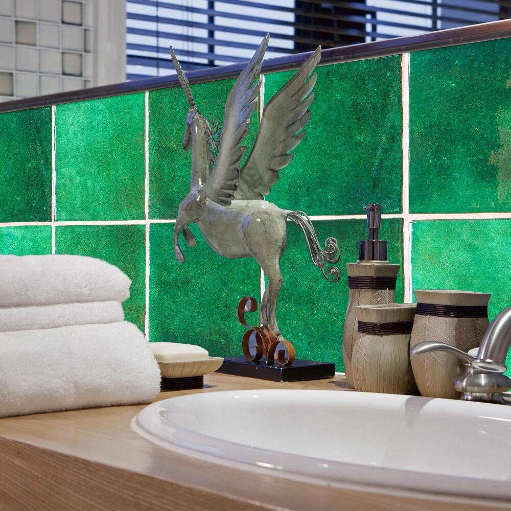 COOL-i ® Fliesenaufkleber, 10 Stück PVC selbstklebende, wasser- und ölabweisend, für Küche, Bad