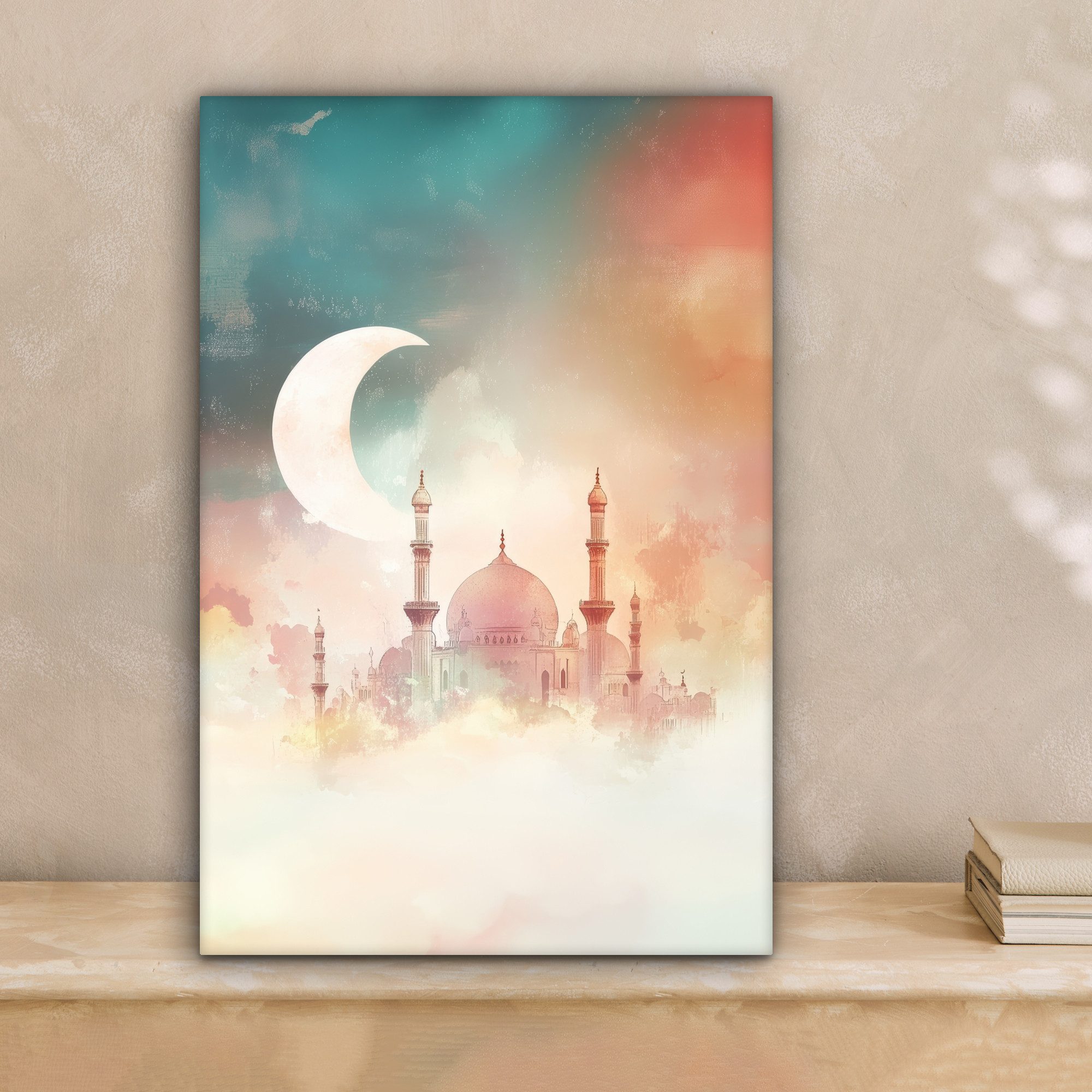 OneMillionCanvasses® Leinwandbild Moschee - Bunte Wolken - Arabisch - Ramad günstig online kaufen
