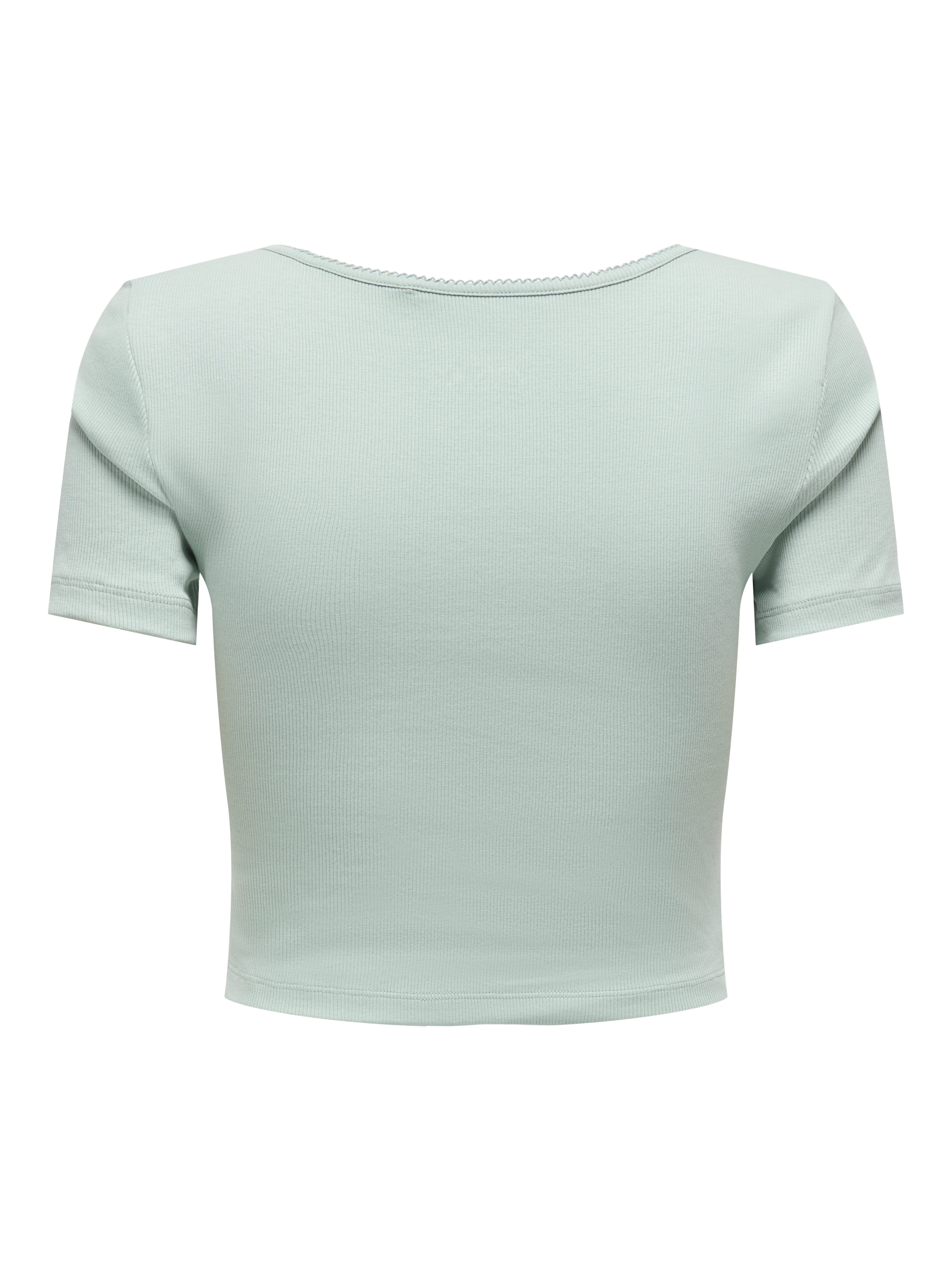 ONLY Kurzarmshirt ONLBETTY LIFE S/S SCALLOP V-NECK CC JRS mit Raffung am Au günstig online kaufen