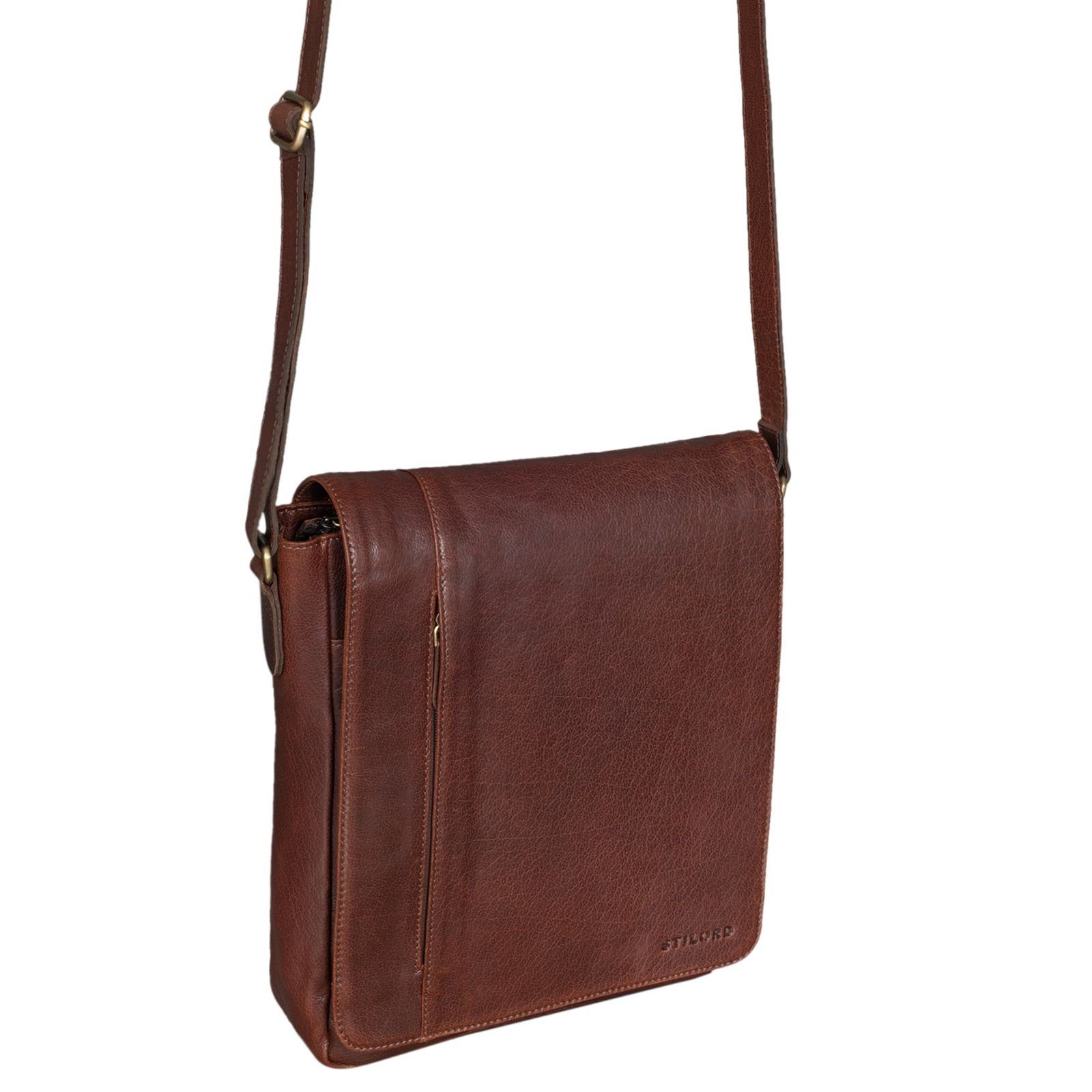 STILORD Schultertasche "Paul" Umhängetasche Herren Leder Hochformat – Bild 4 von 5